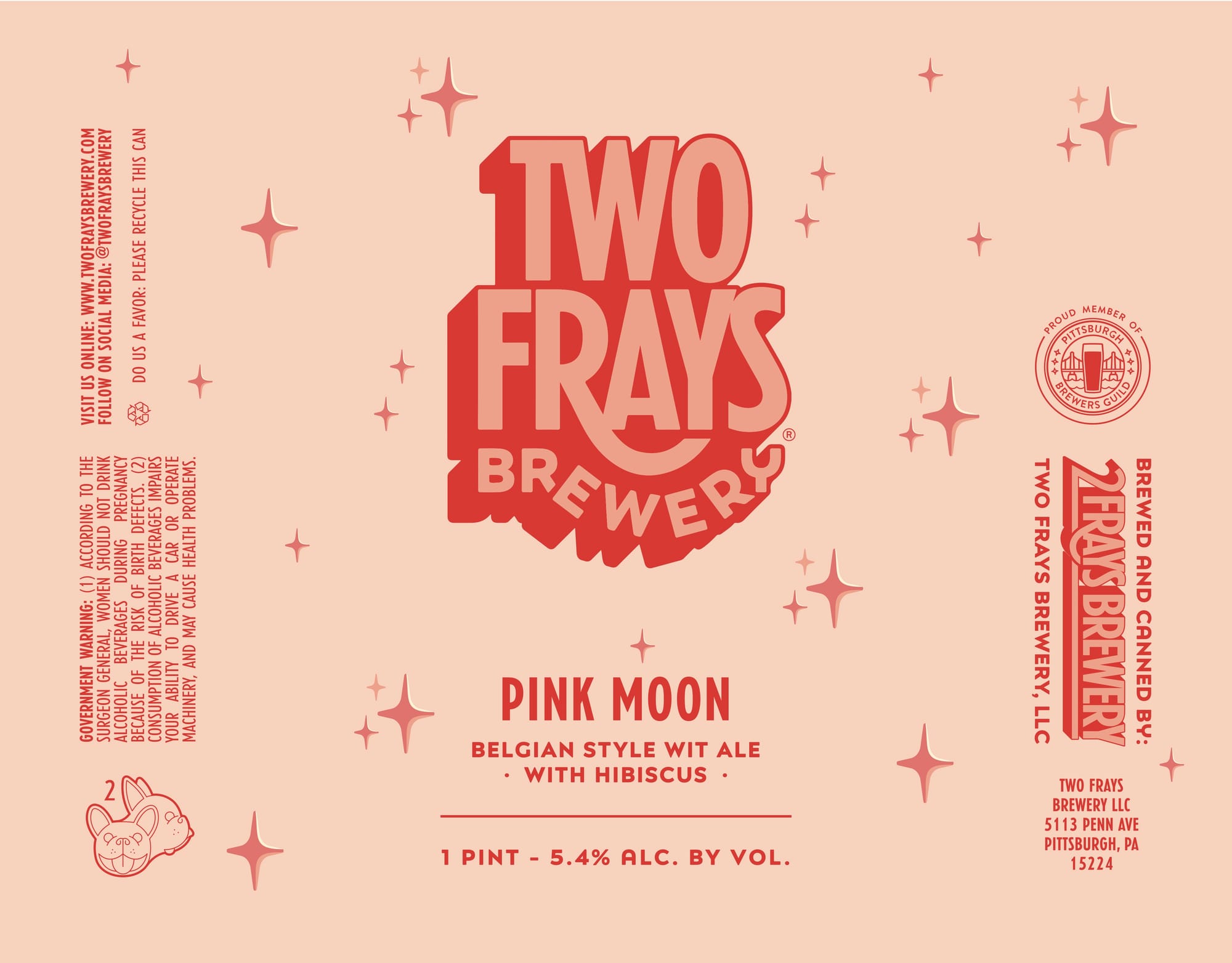 Pink Moon by Two Frays Brewery - beer label