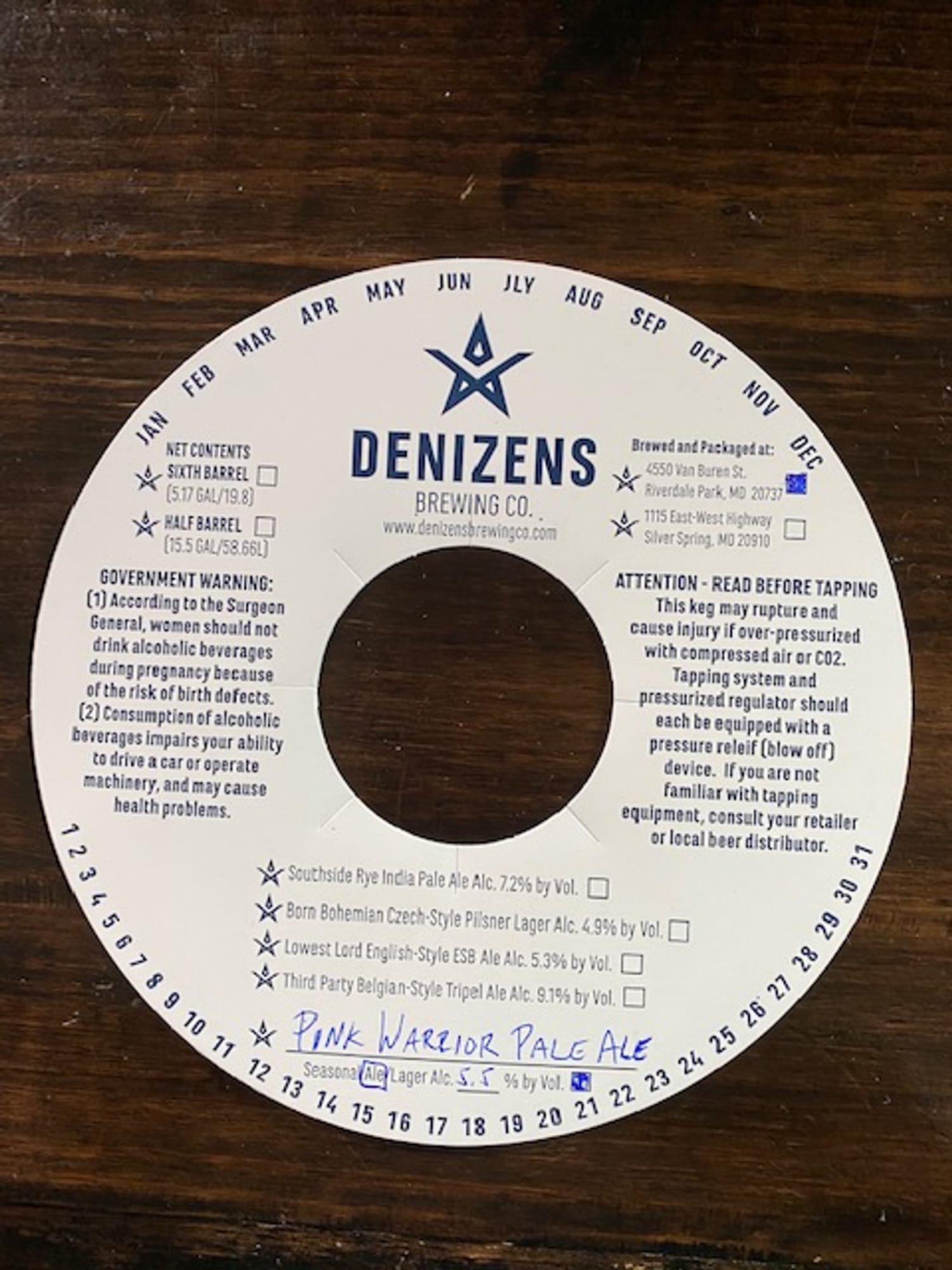 Pink Warrior Pale Ale by Denizens Brewing Co. - beer label