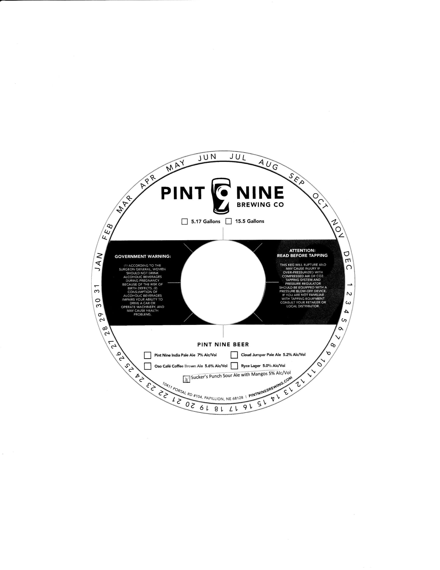 Sucker’s Punch Sour Ale by Pint Nine Brewing - beer label