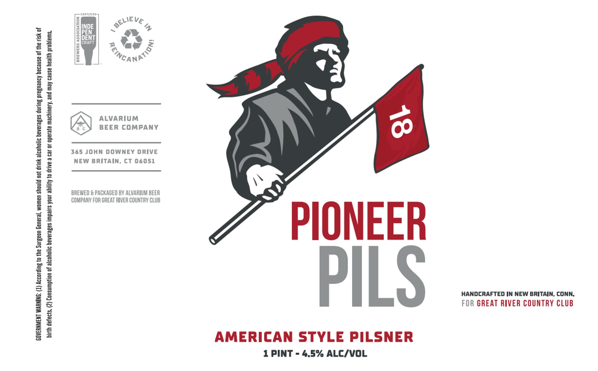 Pioneer Pils by Alvarium Beer Company - beer label