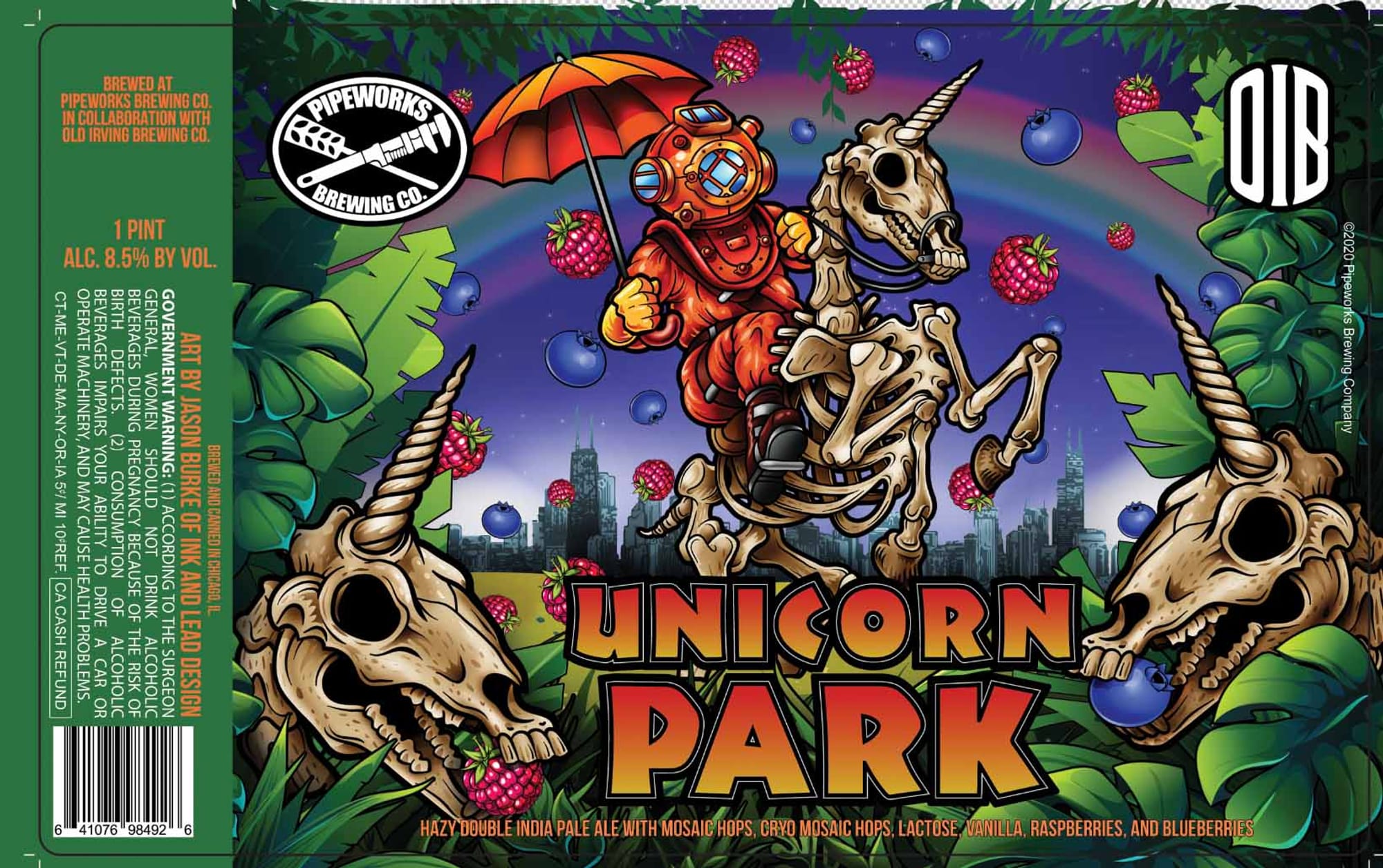 Unicorn Park by Pipeworks Brewing Co. - beer label