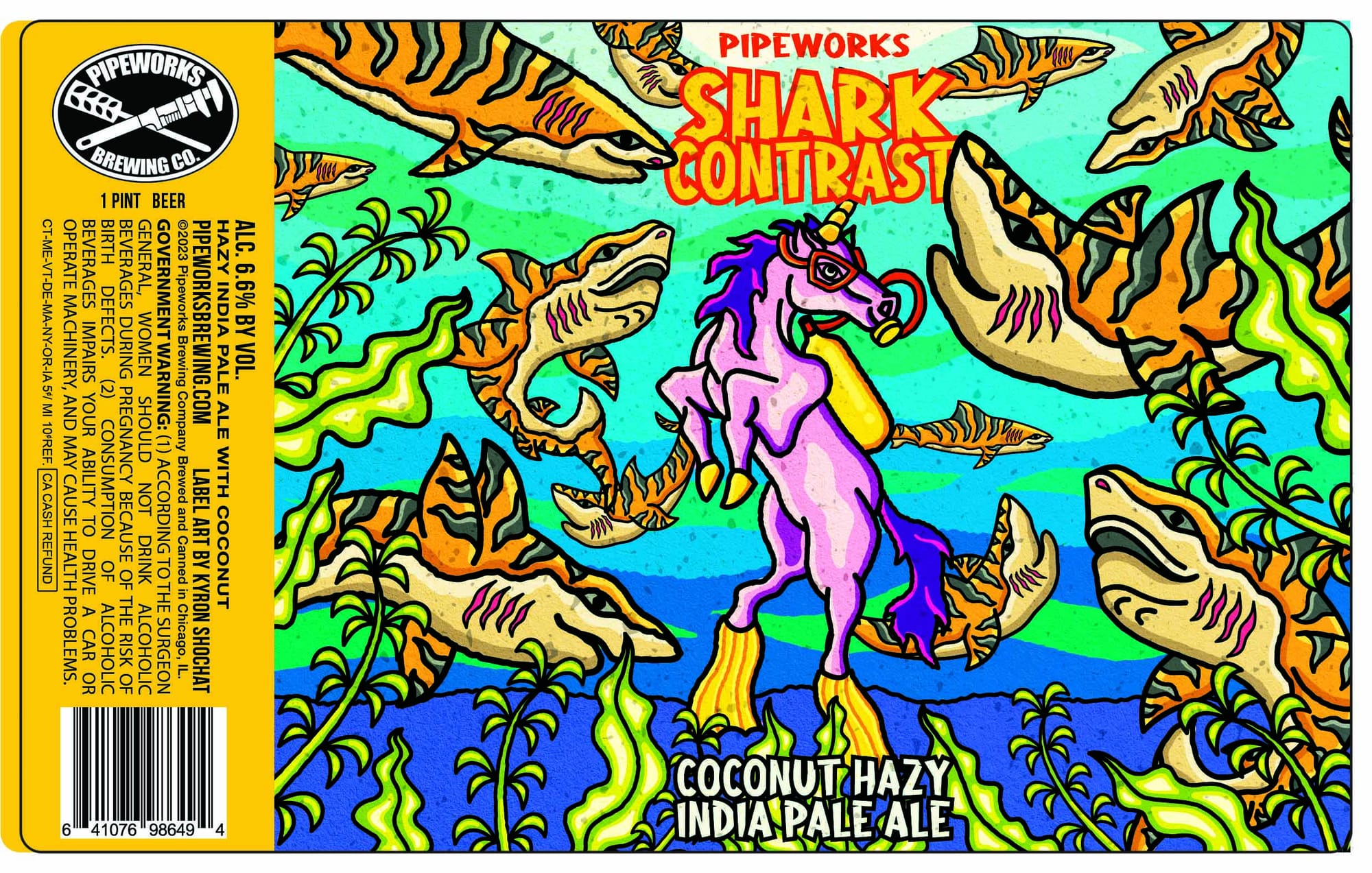 Shark Contrast by Pipeworks Brewing Co. - beer label