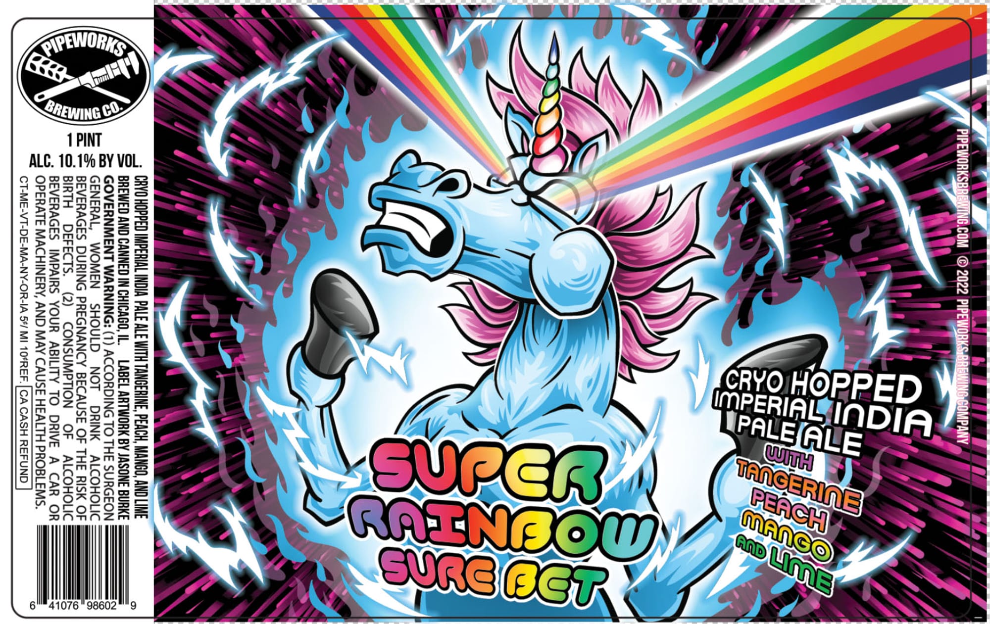 Super Rainbow Sure Bet by Pipeworks Brewing Co. - beer label