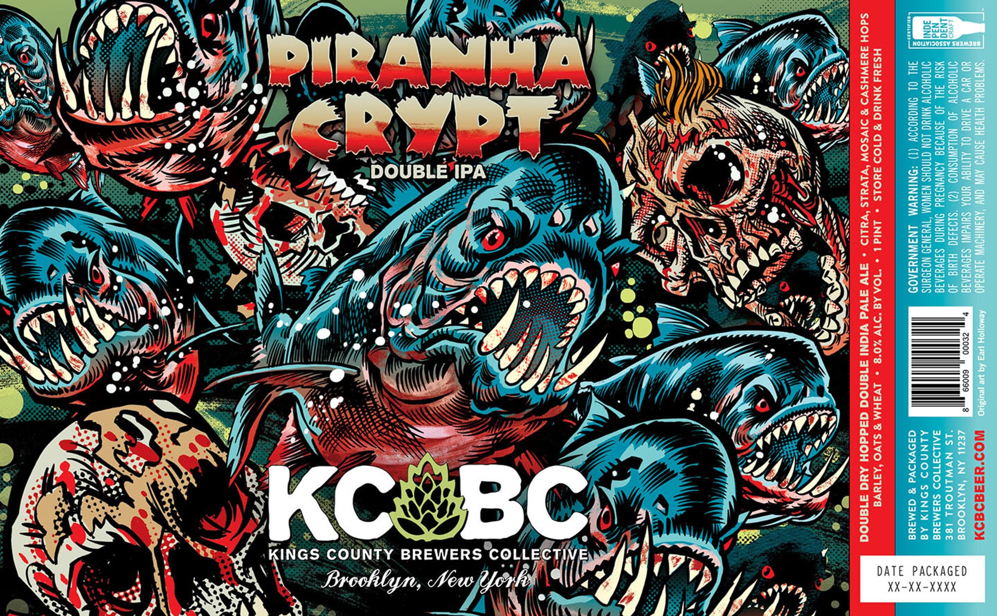 Piranha Crypt by Kings County Brewers Collective - beer label
