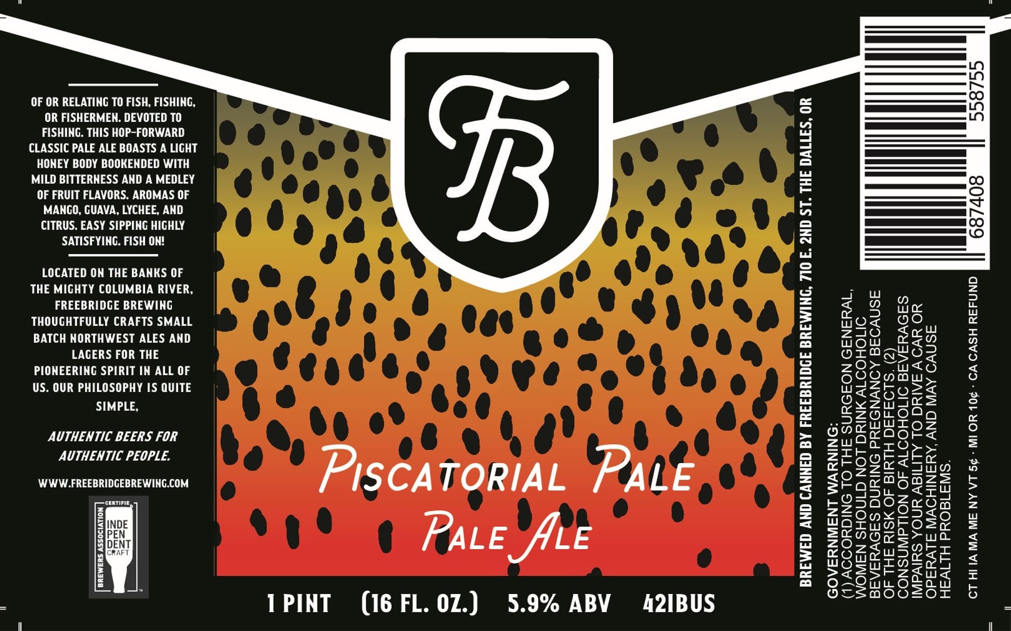 Piscatorial Pale Ale by Freebridge Brewing - beer label