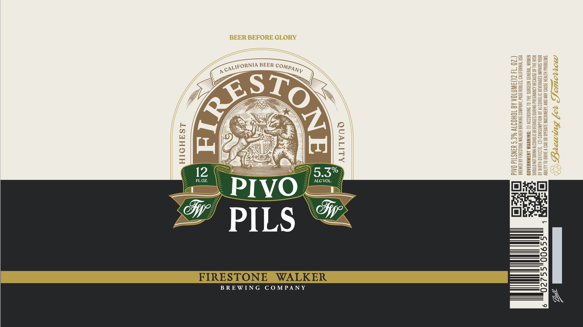 Pivo Pils by Firestone Walker Brewing Company - beer label