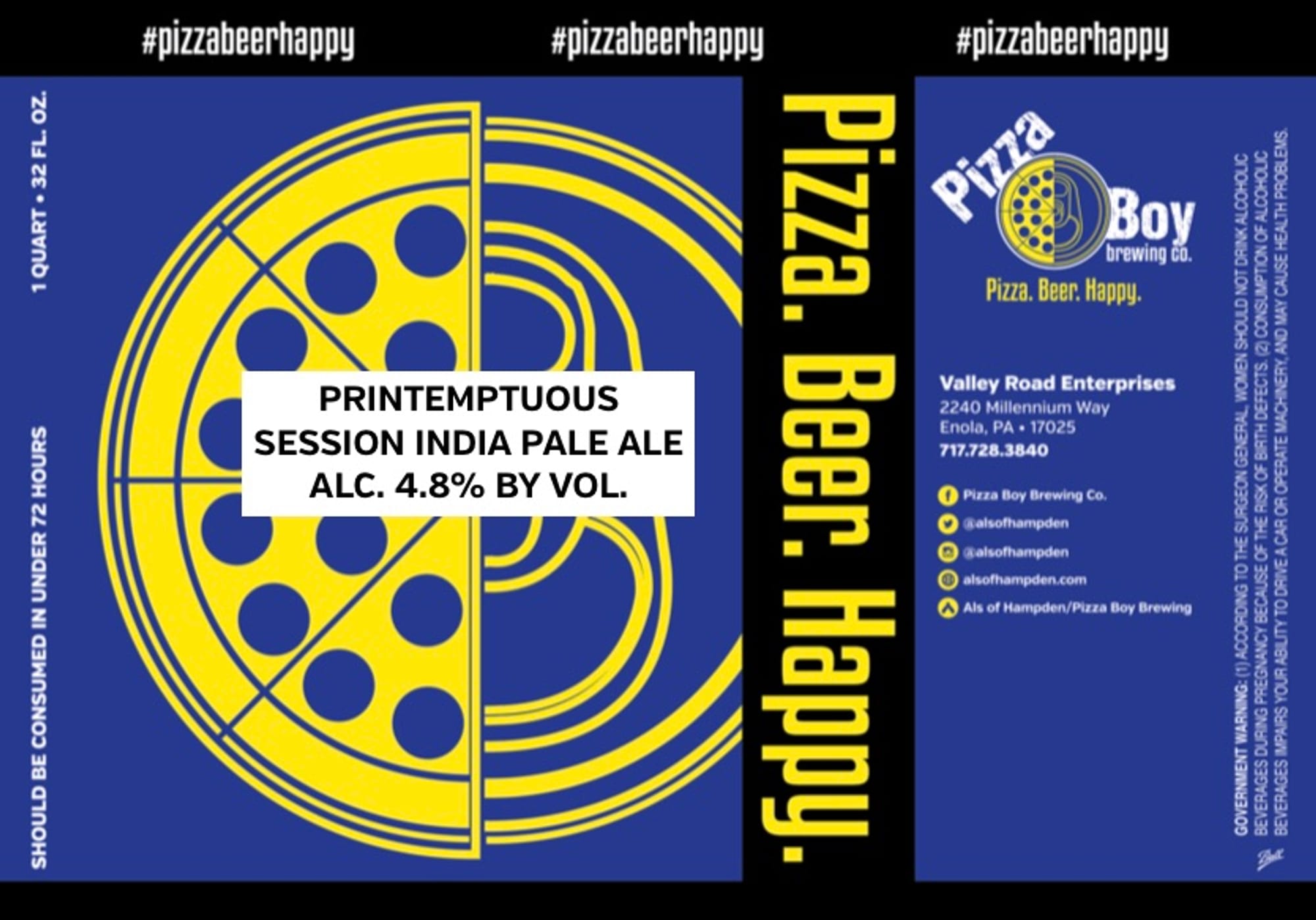 Printemptuous by Pizza Boy Brewing Co. - beer label