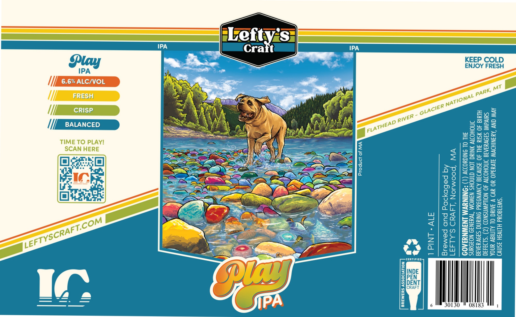 Play IPA by Lefty's Craft - beer label