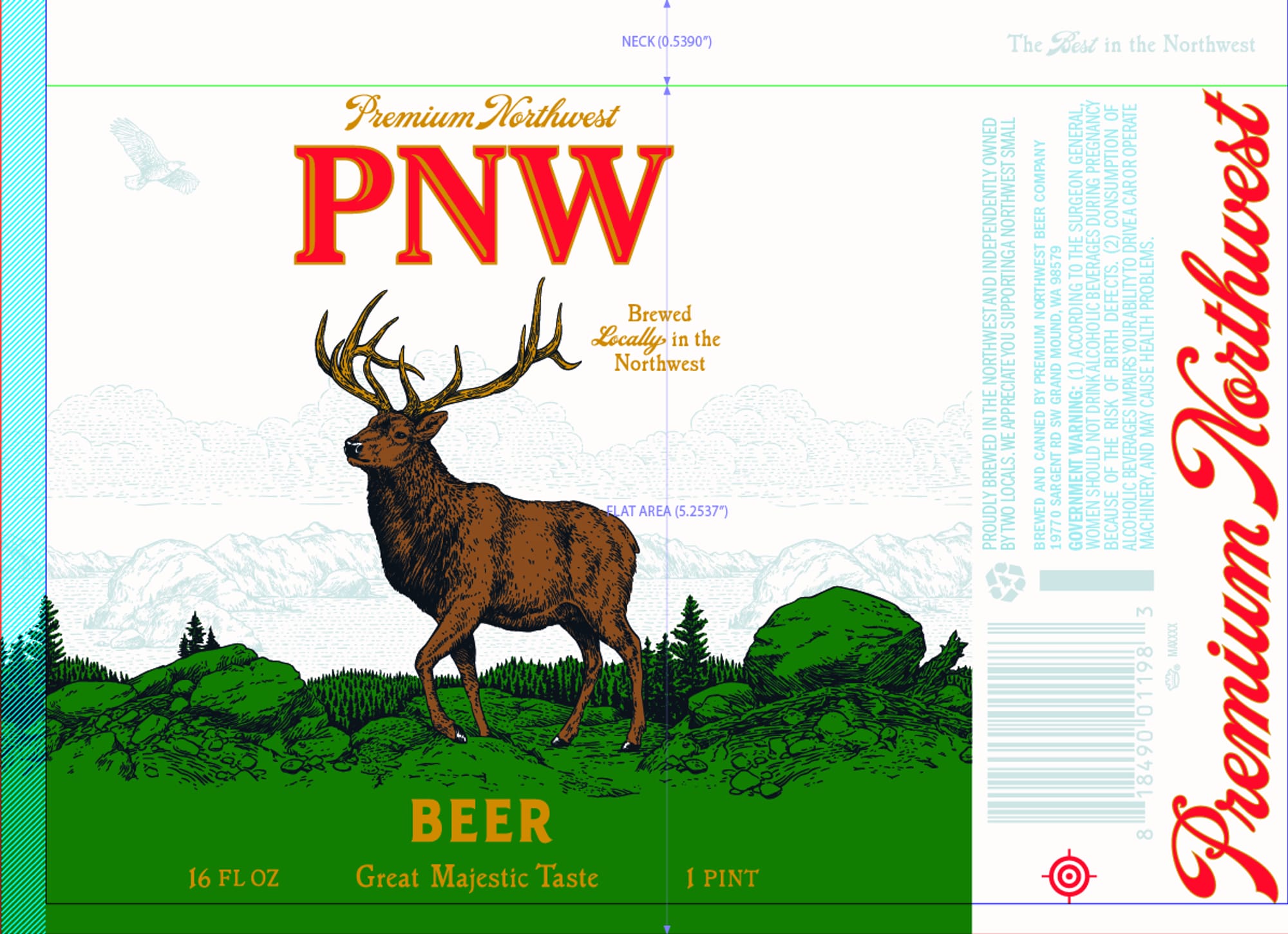 PNW Premium Northwest by Premium Northwest Beer Co. - beer label