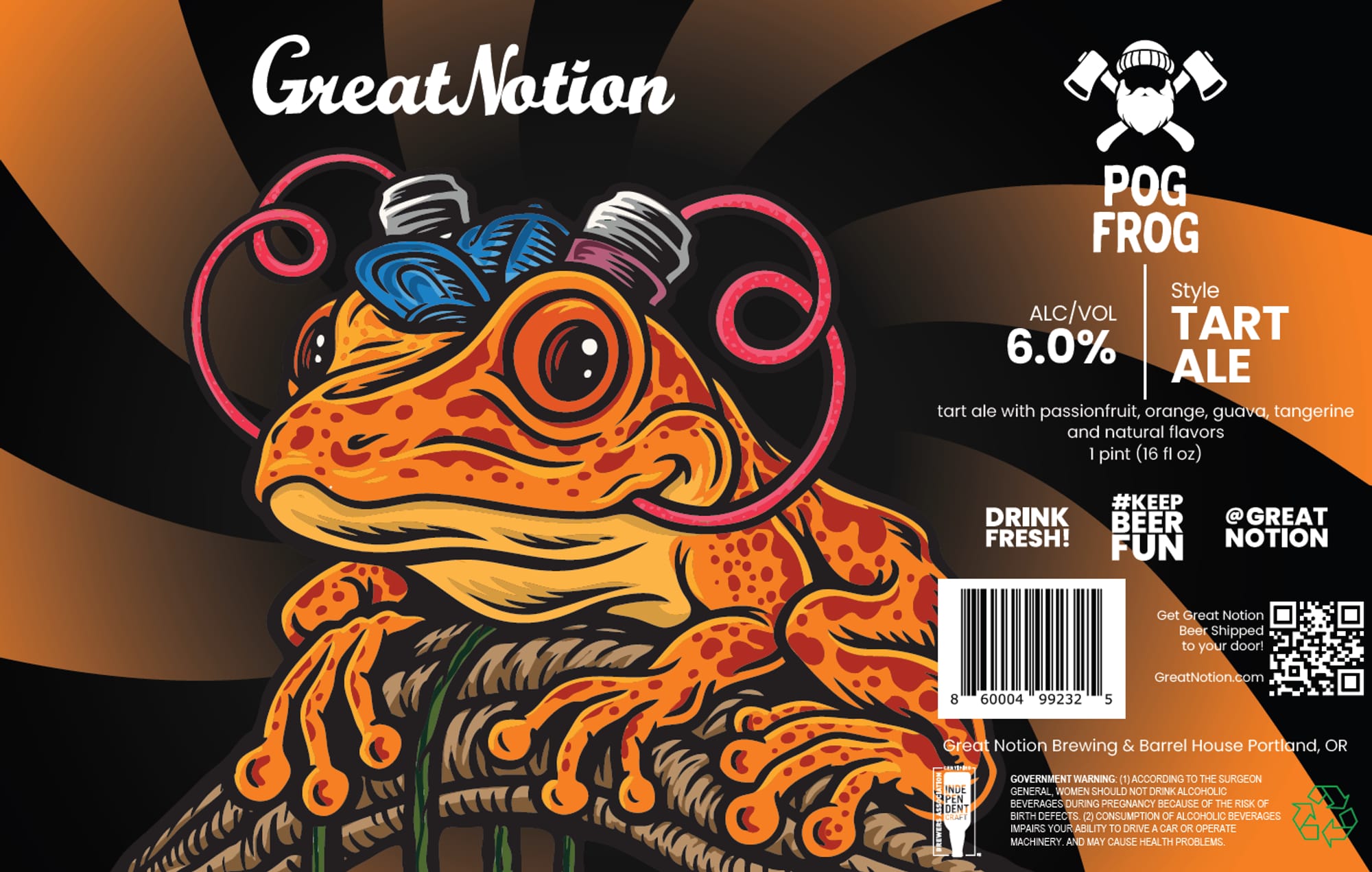 POG Frog by Great Notion Brewing & Barrel House - beer label