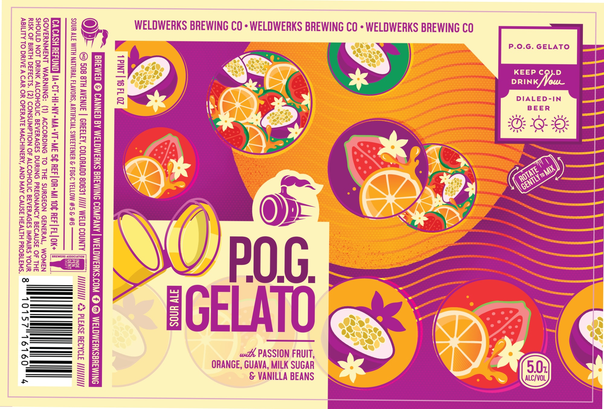 P.O.G. Gelato by WeldWerks Brewing Co. - beer label