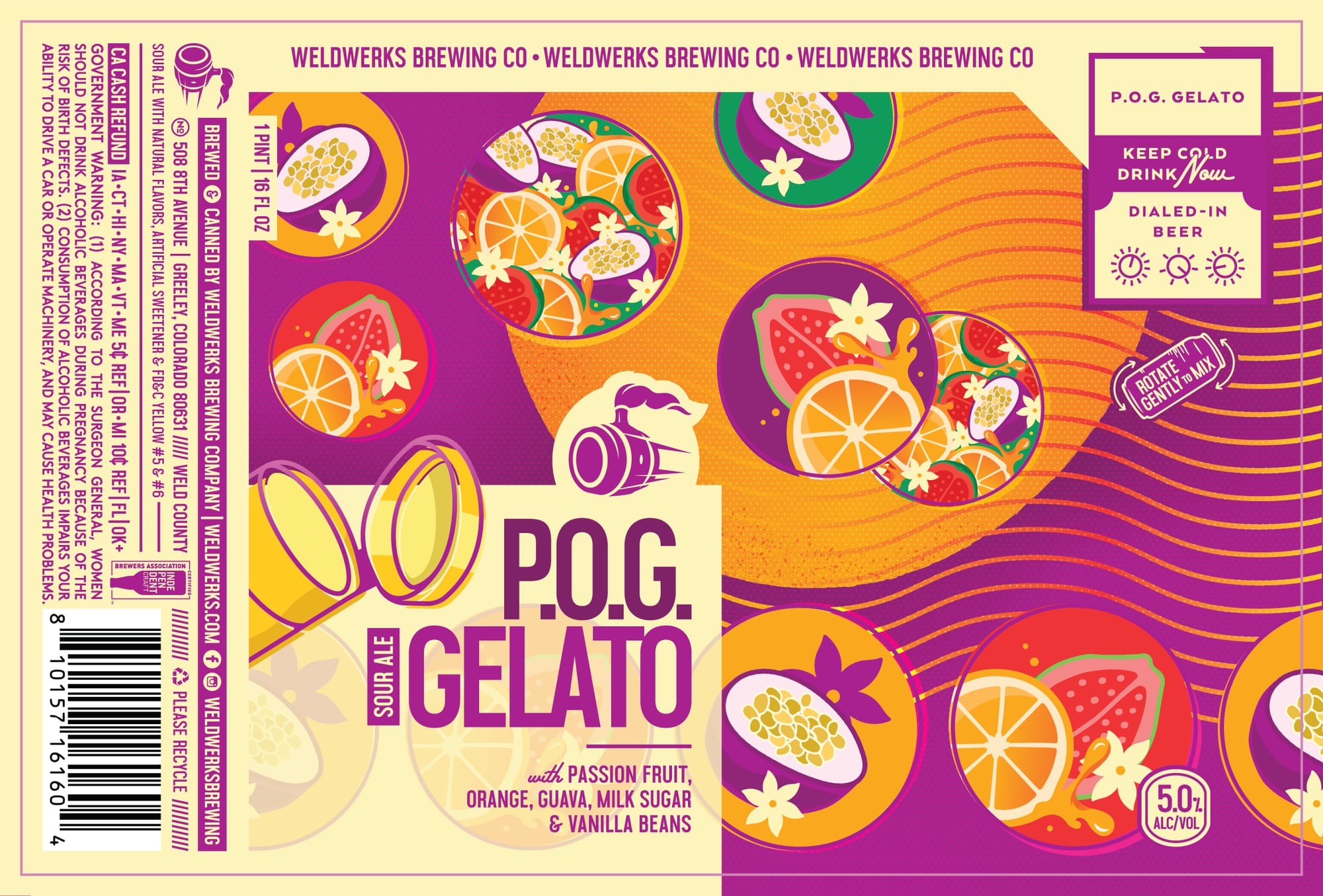 P.O.G. Gelato by WeldWerks Brewing Co. - beer label
