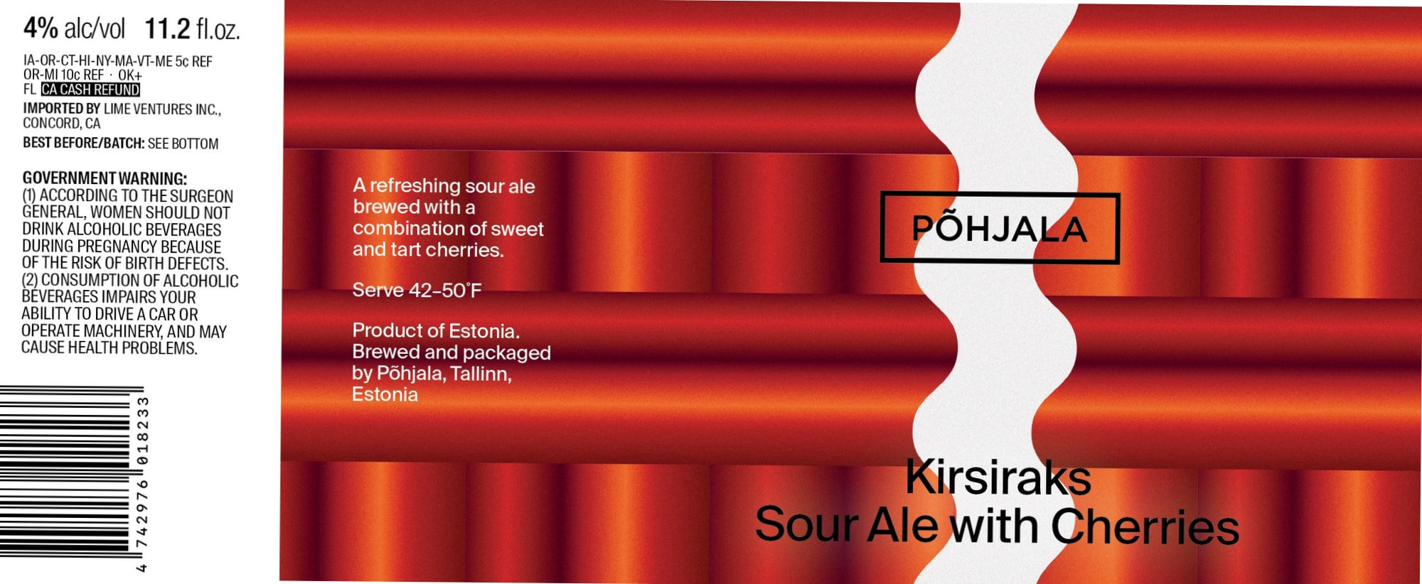 Kirsiaks Sour Ale with Cherries by Põhjala - beer label
