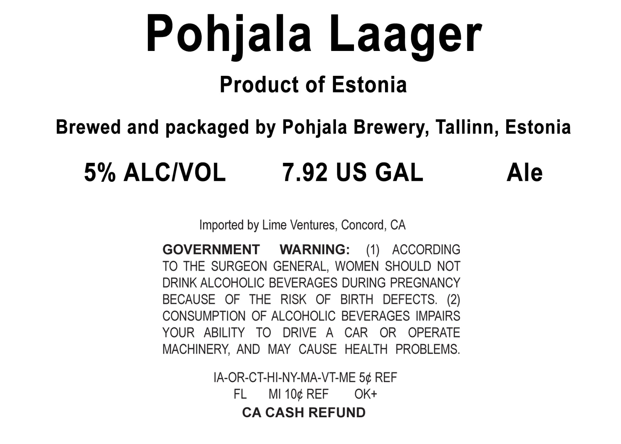 Pohjala Laager by Pohjala Brewery - beer label