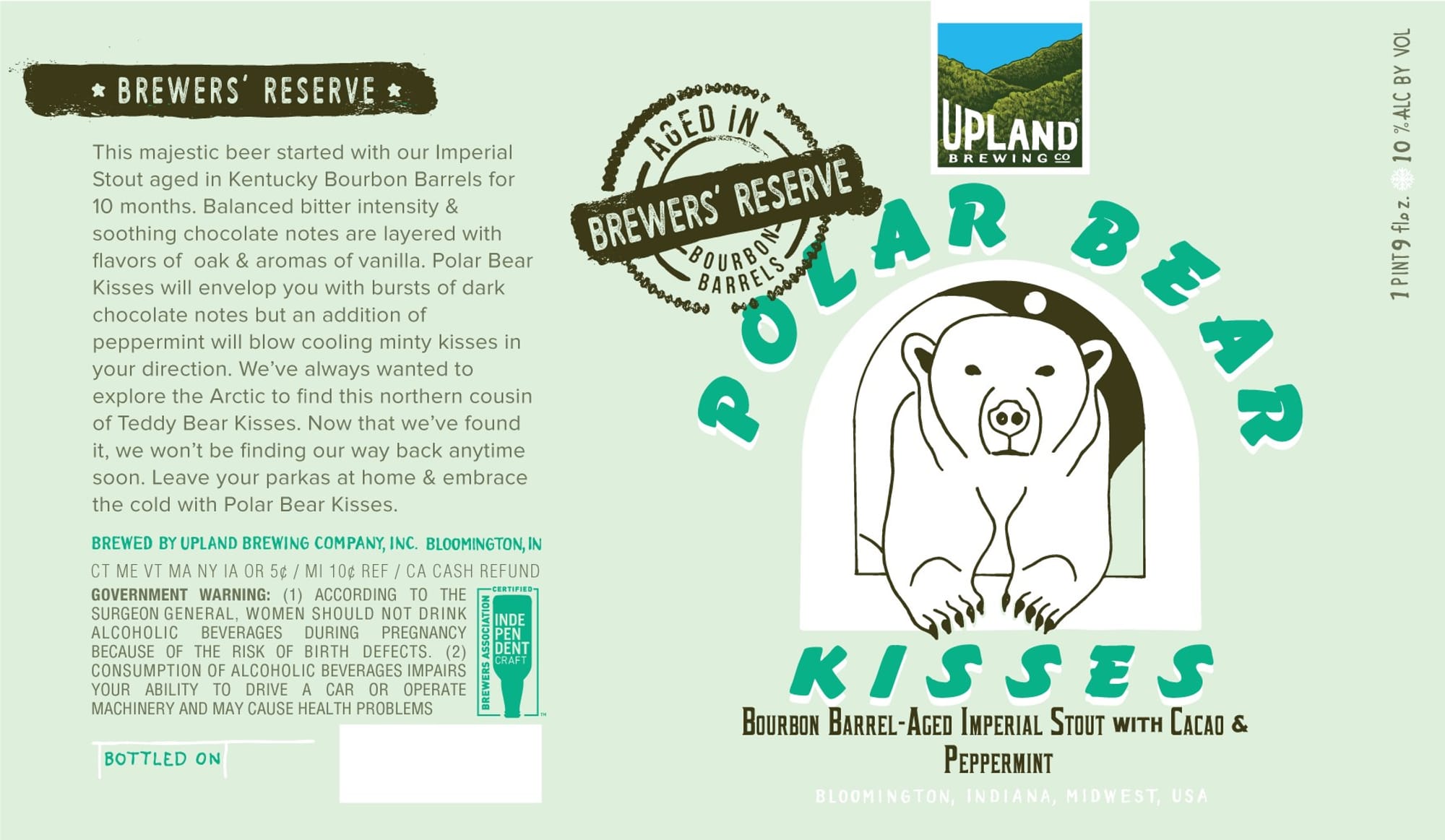 Polar Bear Kisses by Upland Brewing Co. - beer label