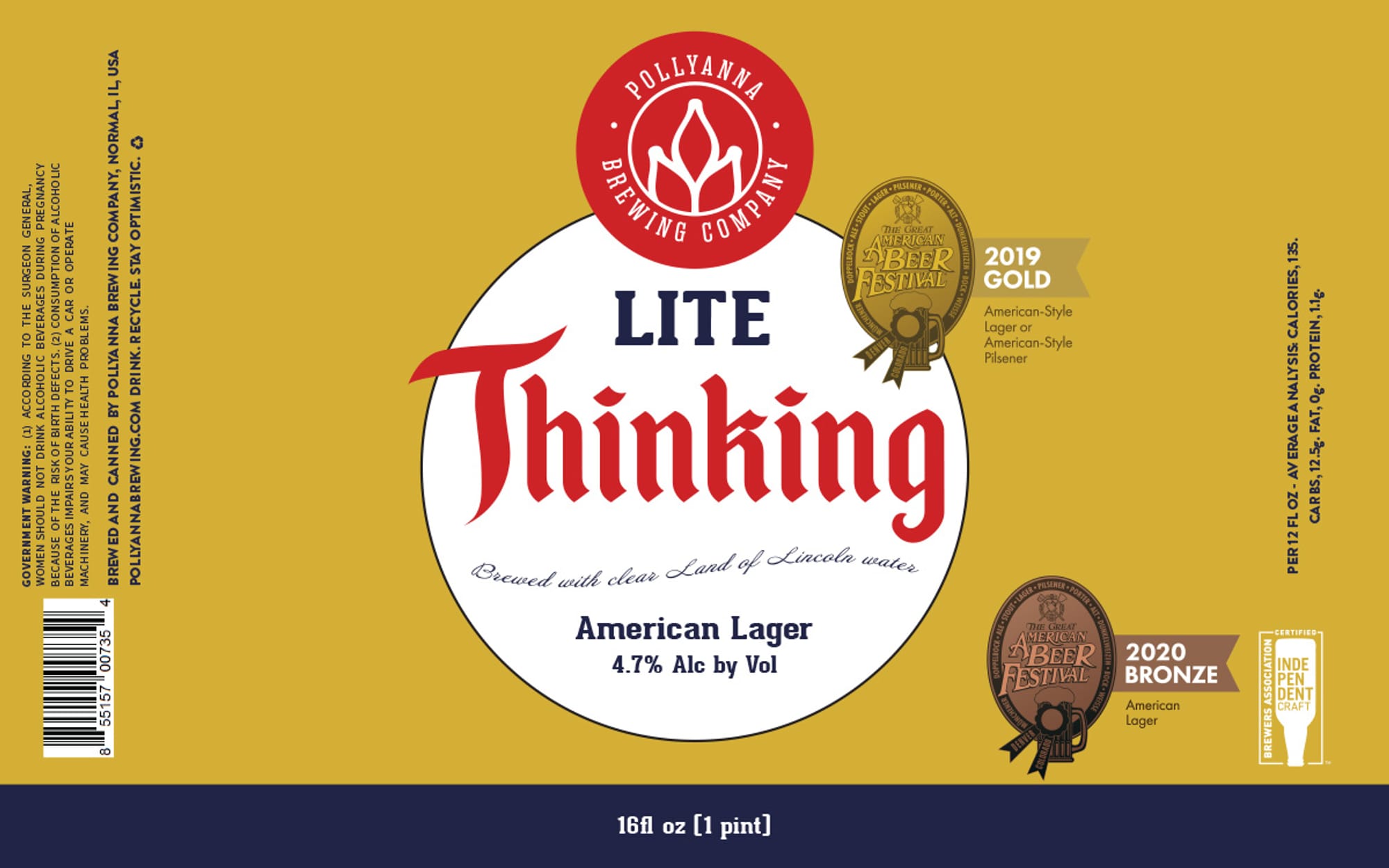 Thinking by Pollyanna Brewing Company - beer label