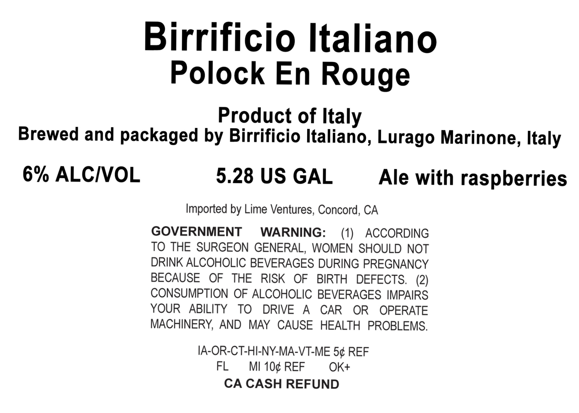 Polock En Rouge by Birrificio Italiano - beer label