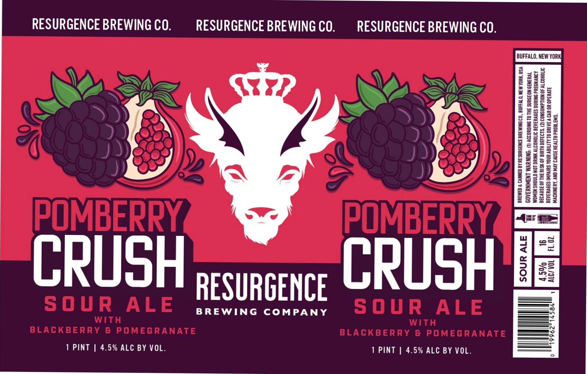 Pomberry Crush by Resurgence Brewing Company - beer label