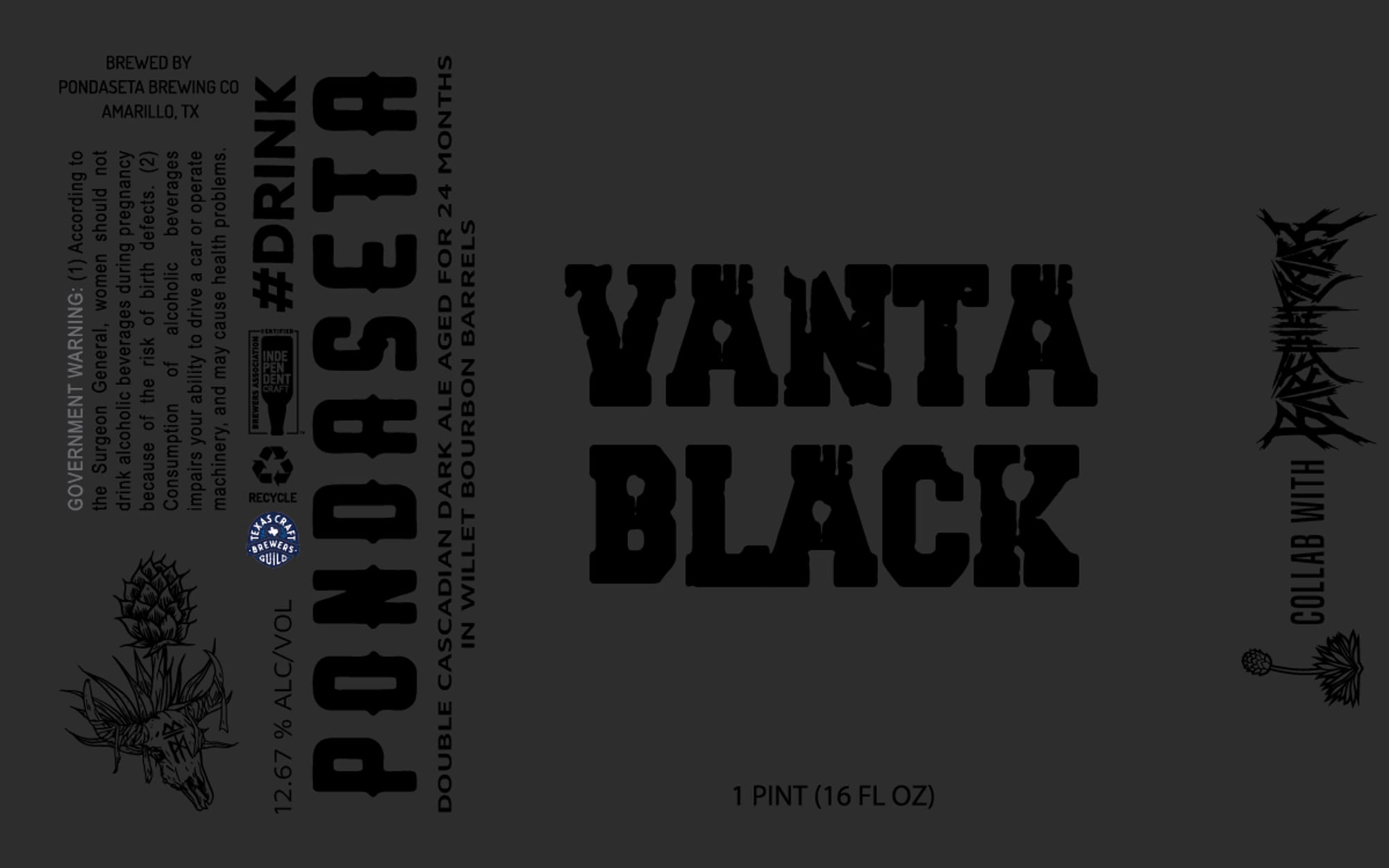 Pondaseta Black by Pondaseta Brewing Co - beer label