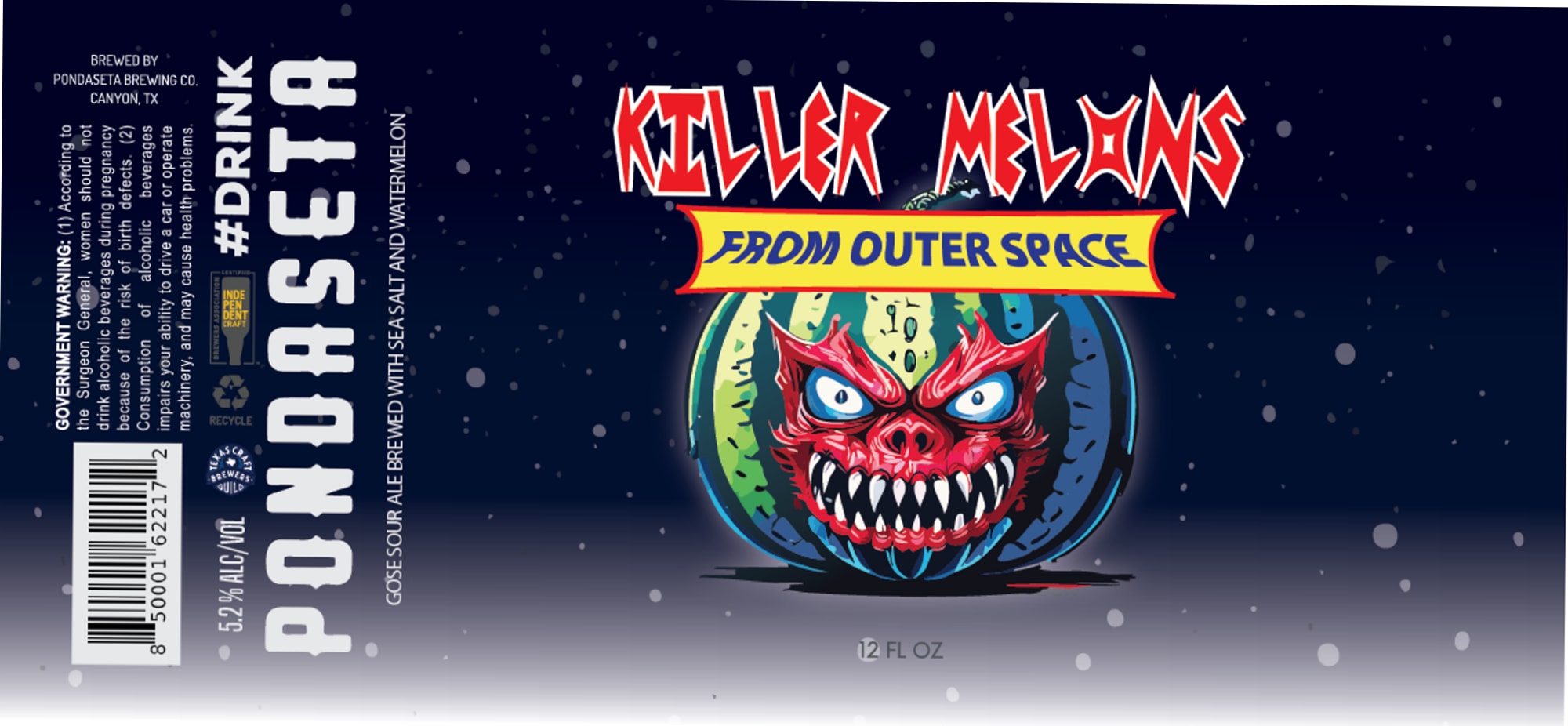 Killer Melons by Pondaseta Brewing Co. - beer label