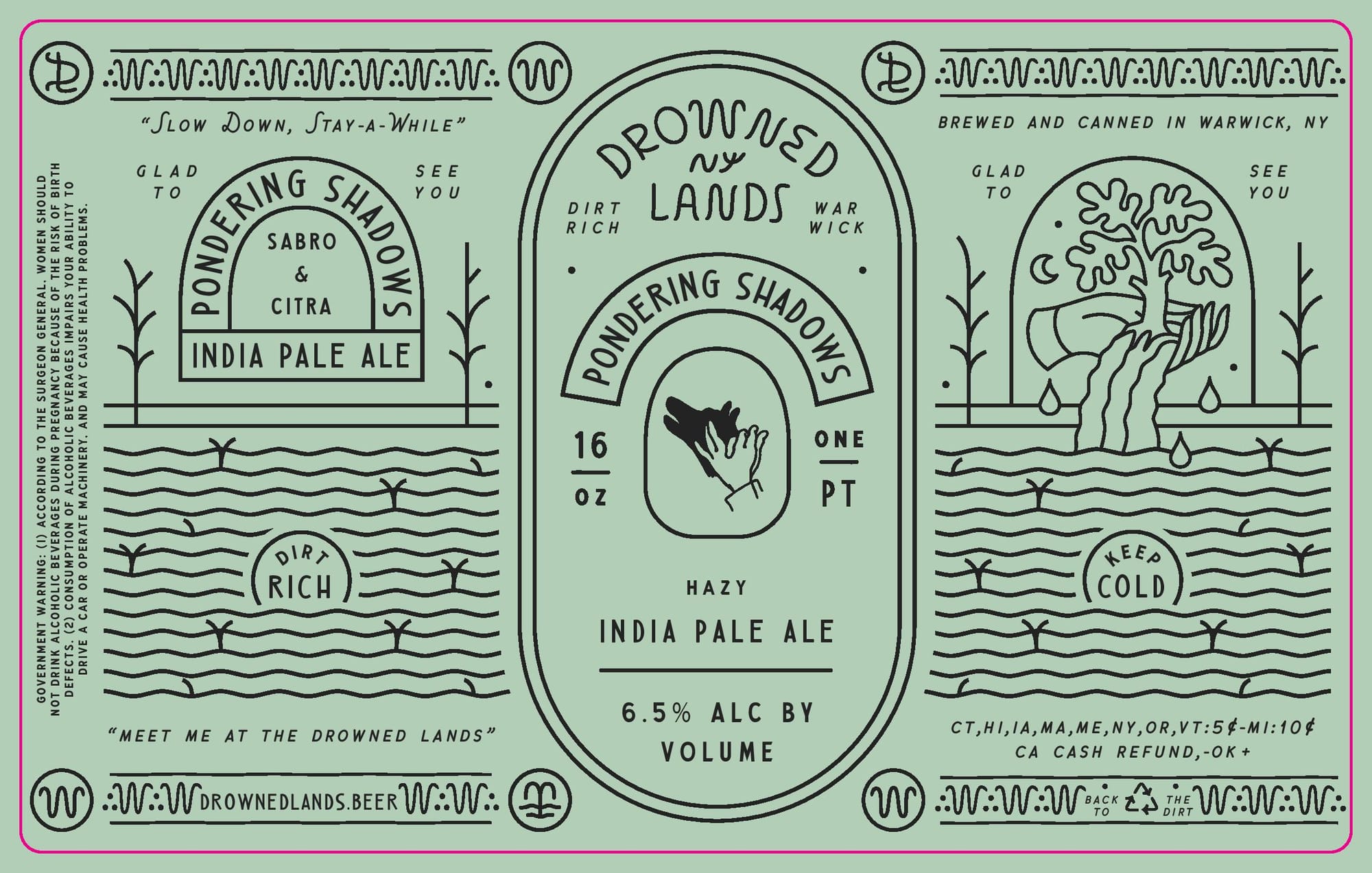 Pondering Shadows by Drowned Lands - beer label