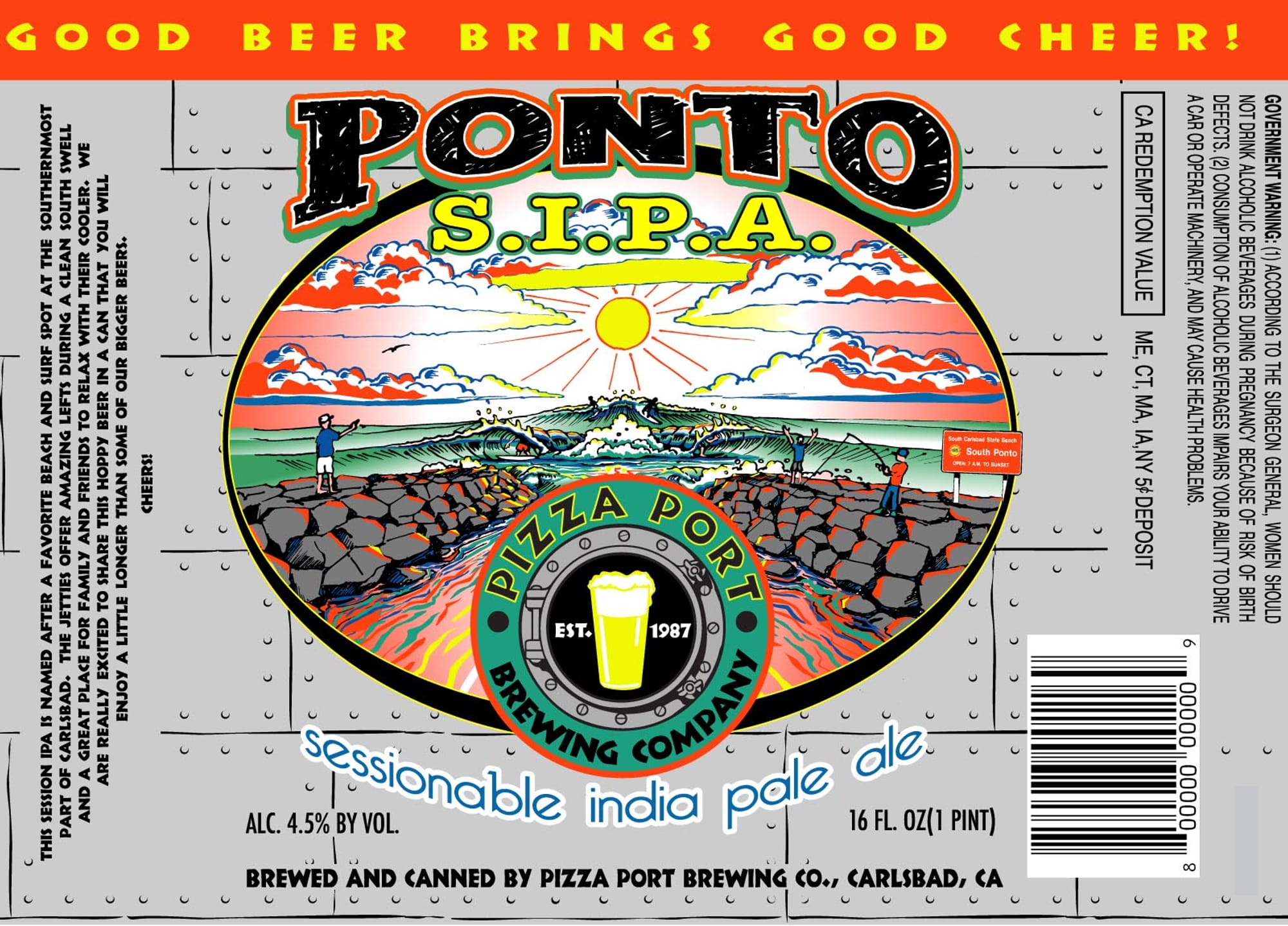Ponto S.I.P.A. by Pizza Port Brewing Co. - beer label