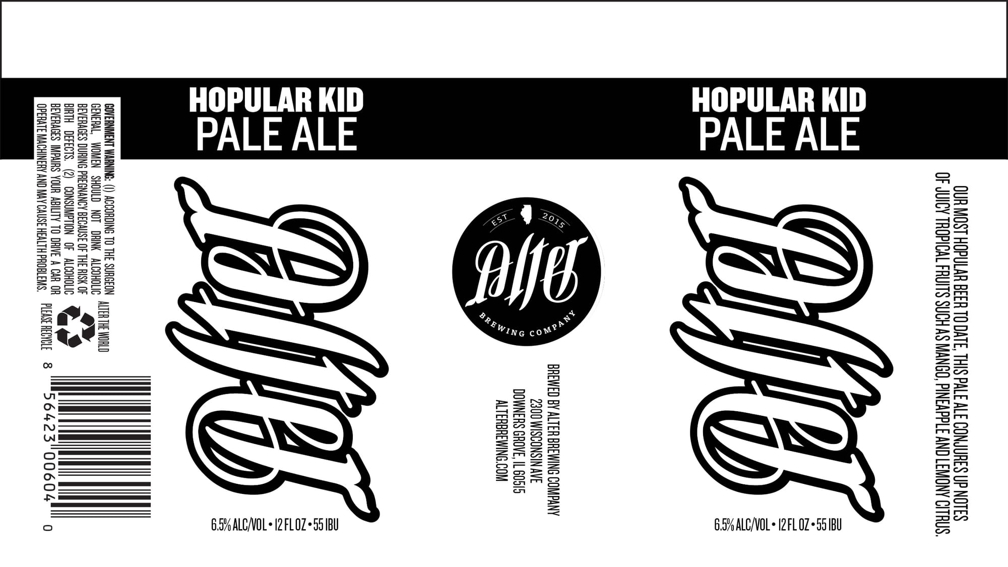 Popular Kid by Alter Brewing Company - beer label