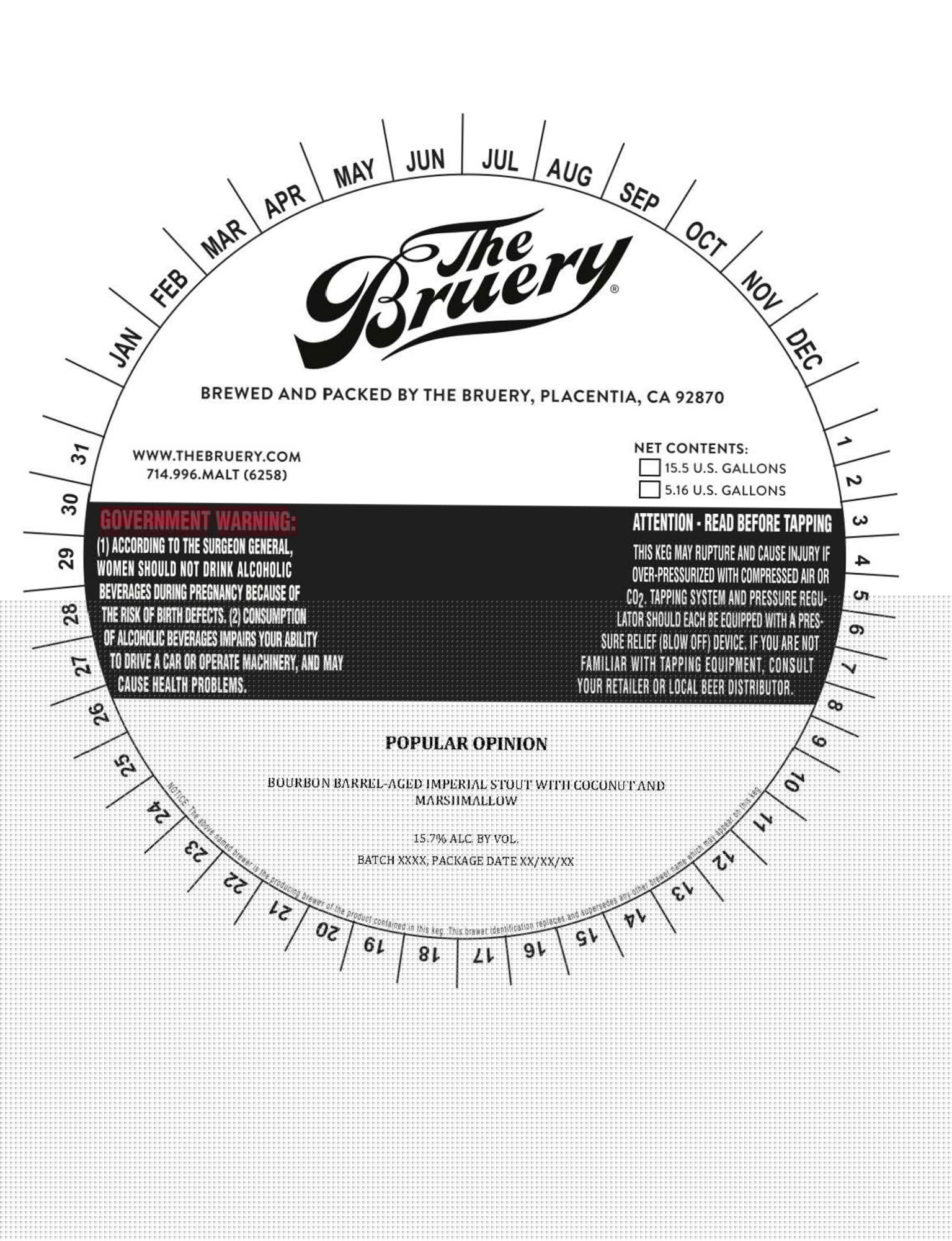 Popular Opinion by The Bruery - beer label