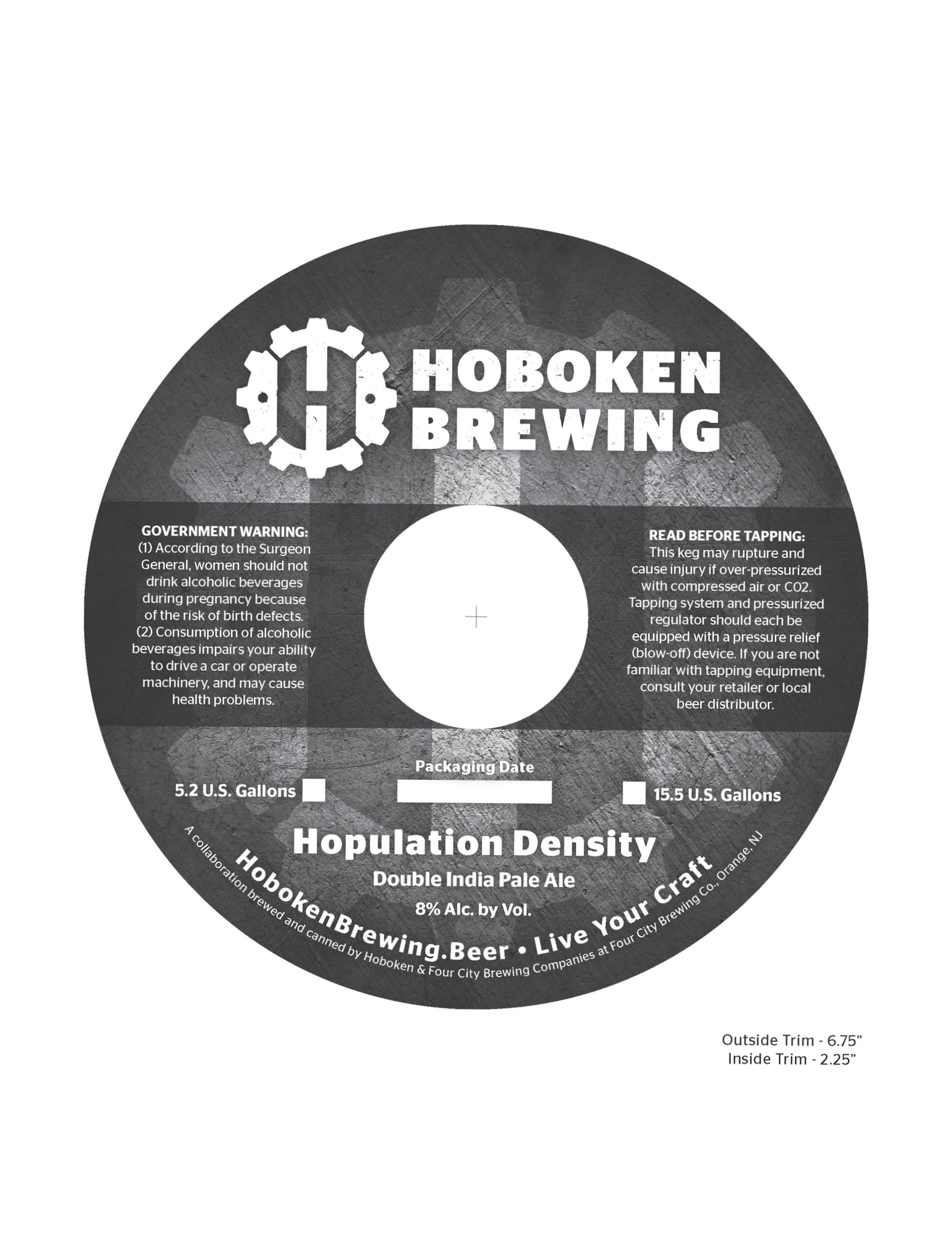 Population Density by Hoboken Brewing - beer label