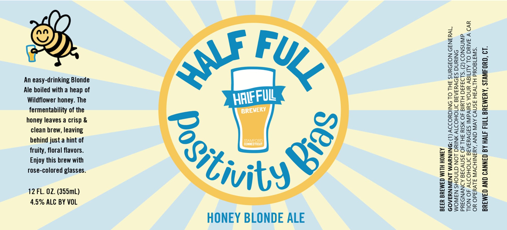 Positivity Bias by Half Full Brewery - beer label