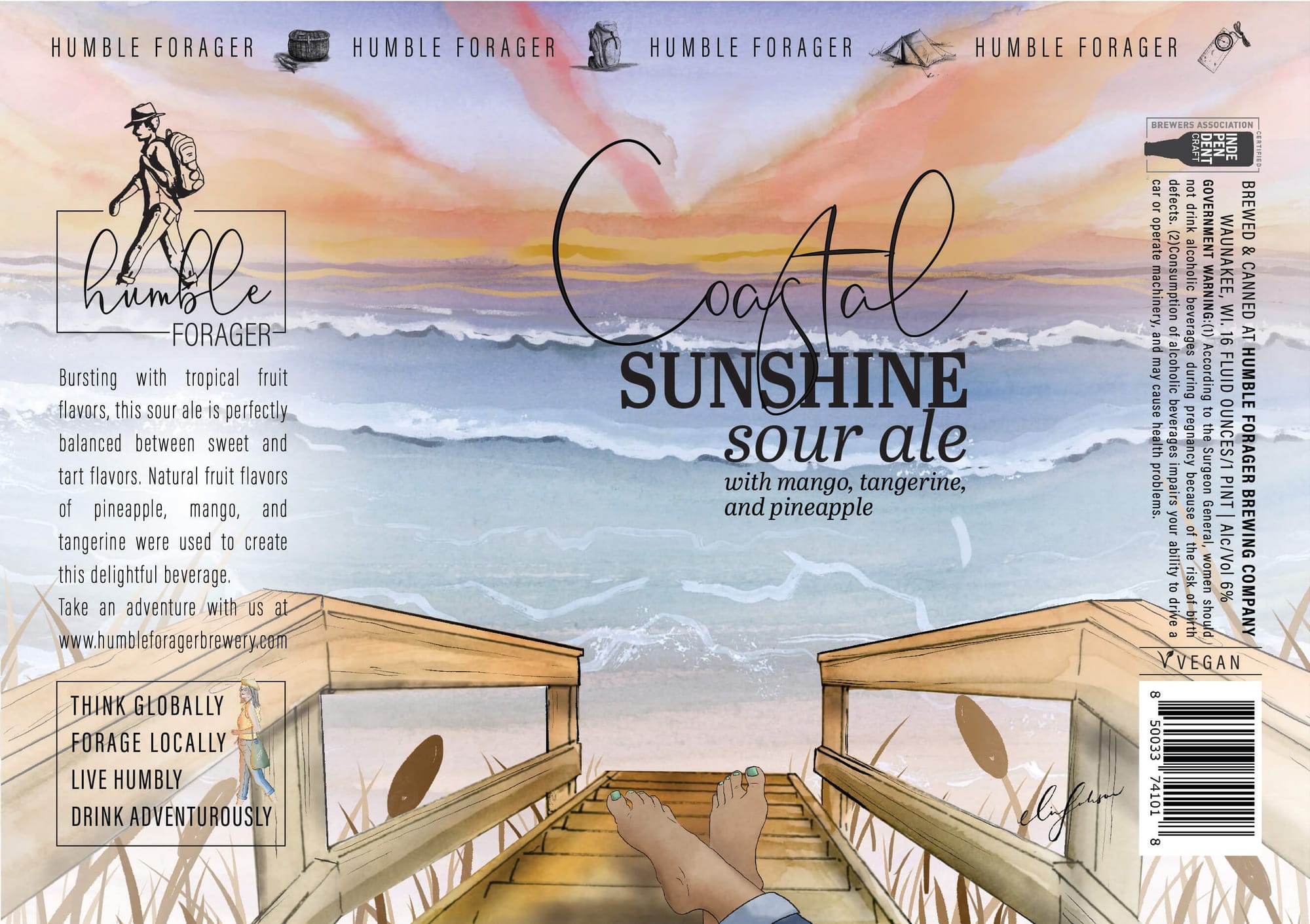 Postal Sunshine by Humble Forager Brewing Company - beer label
