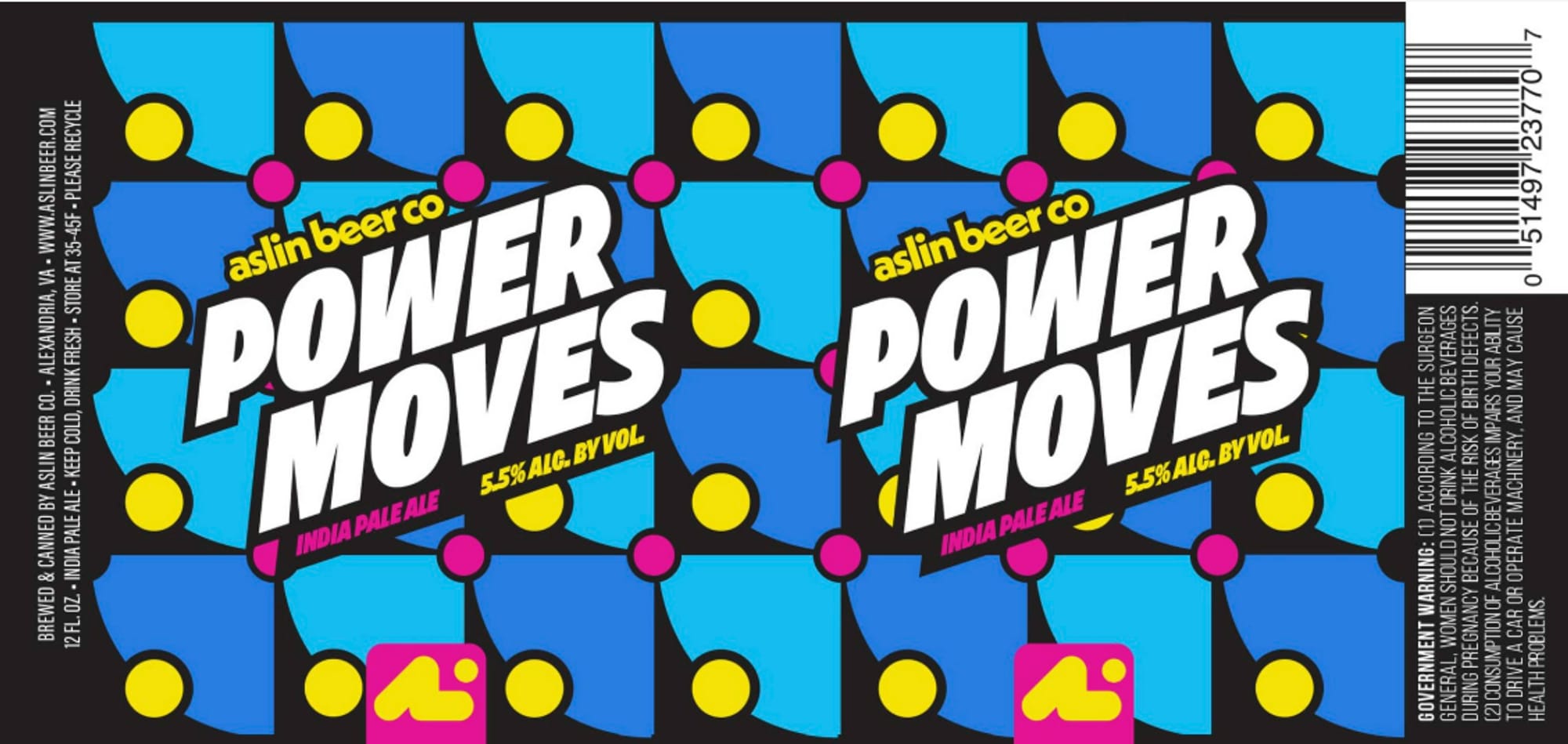 Power Moves by Aslin Beer Co. - beer label