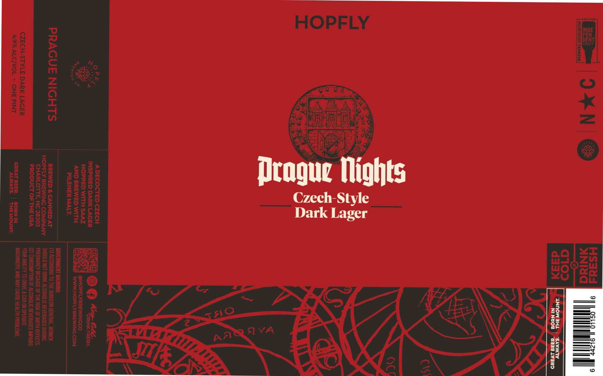 Prague Nights by HopFly Brewing Company - beer label
