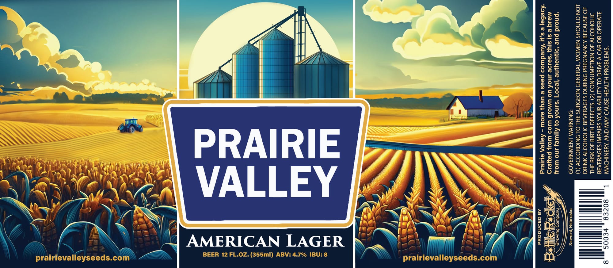Prairie Valley American Lager by Better Rocket - beer label