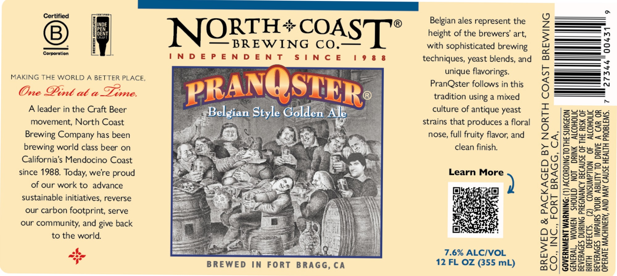 PranoSter by North Coast Brewing Co. - beer label