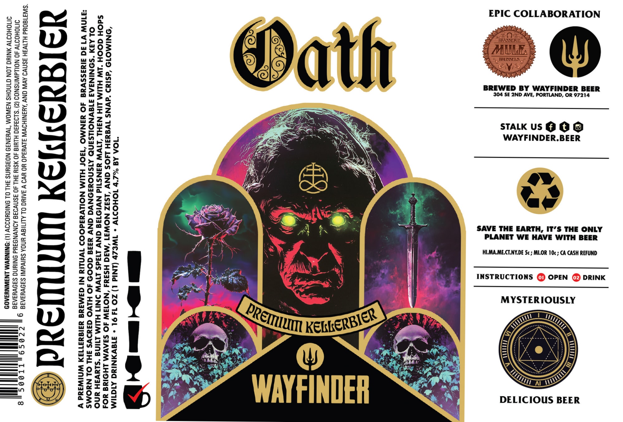 Premium Kellerbier by Wayfinder Beer - beer label