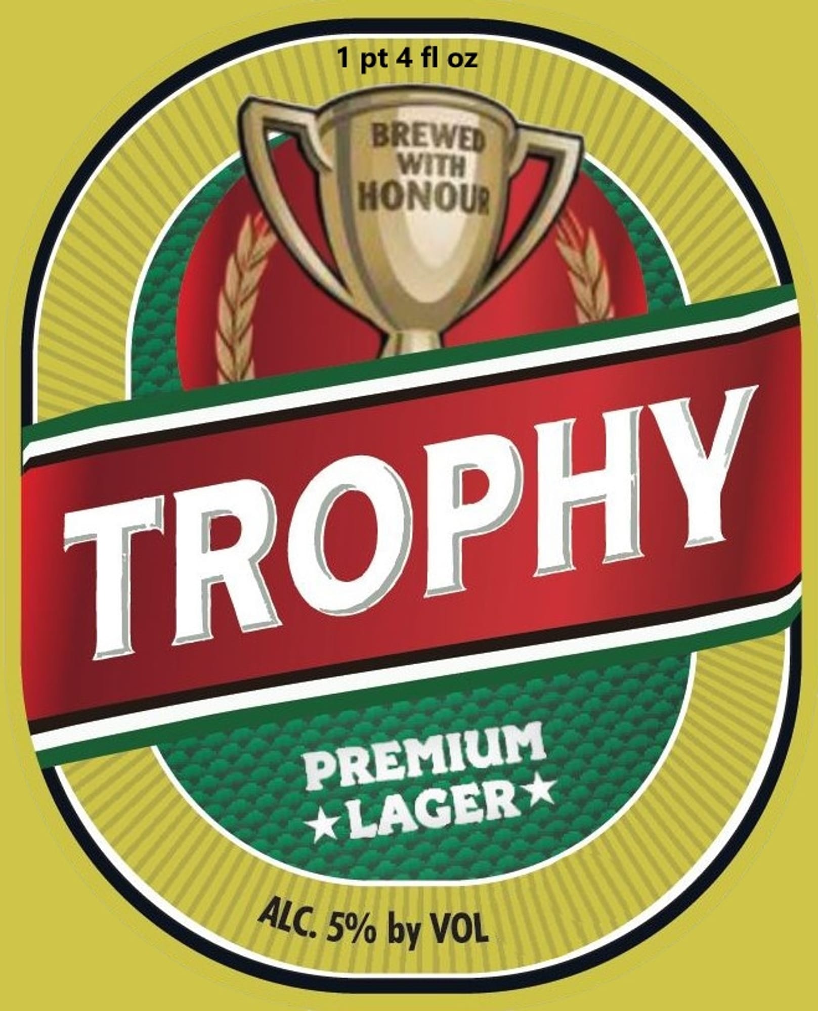 Premium Lager by Trophy - beer label