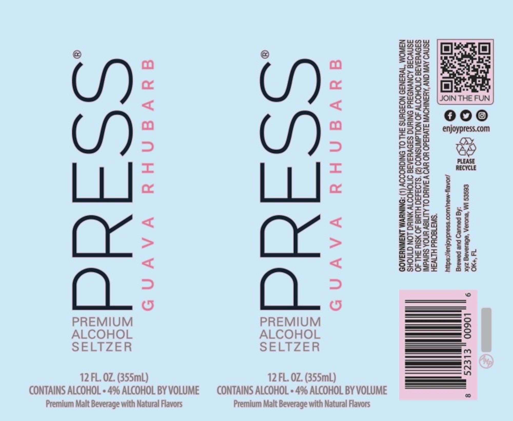 Press Guava by Joy Beverage - beer label