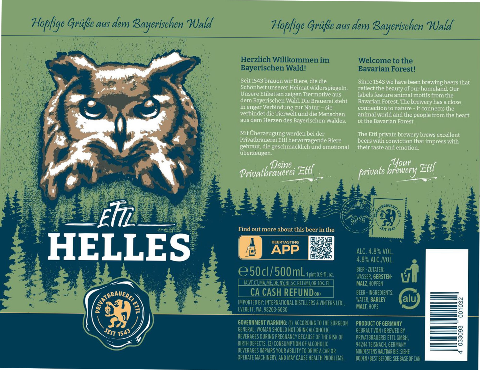 Etti Helles by Privatbrauerei Ettl - beer label