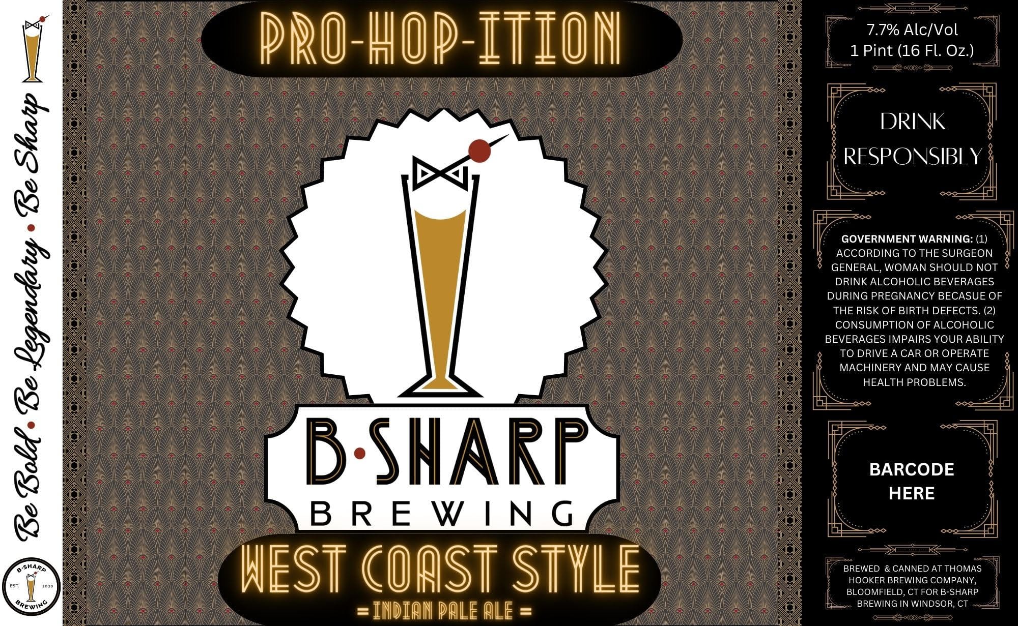 Pro-Hop-Ition by B-Sharp Brewing - beer label