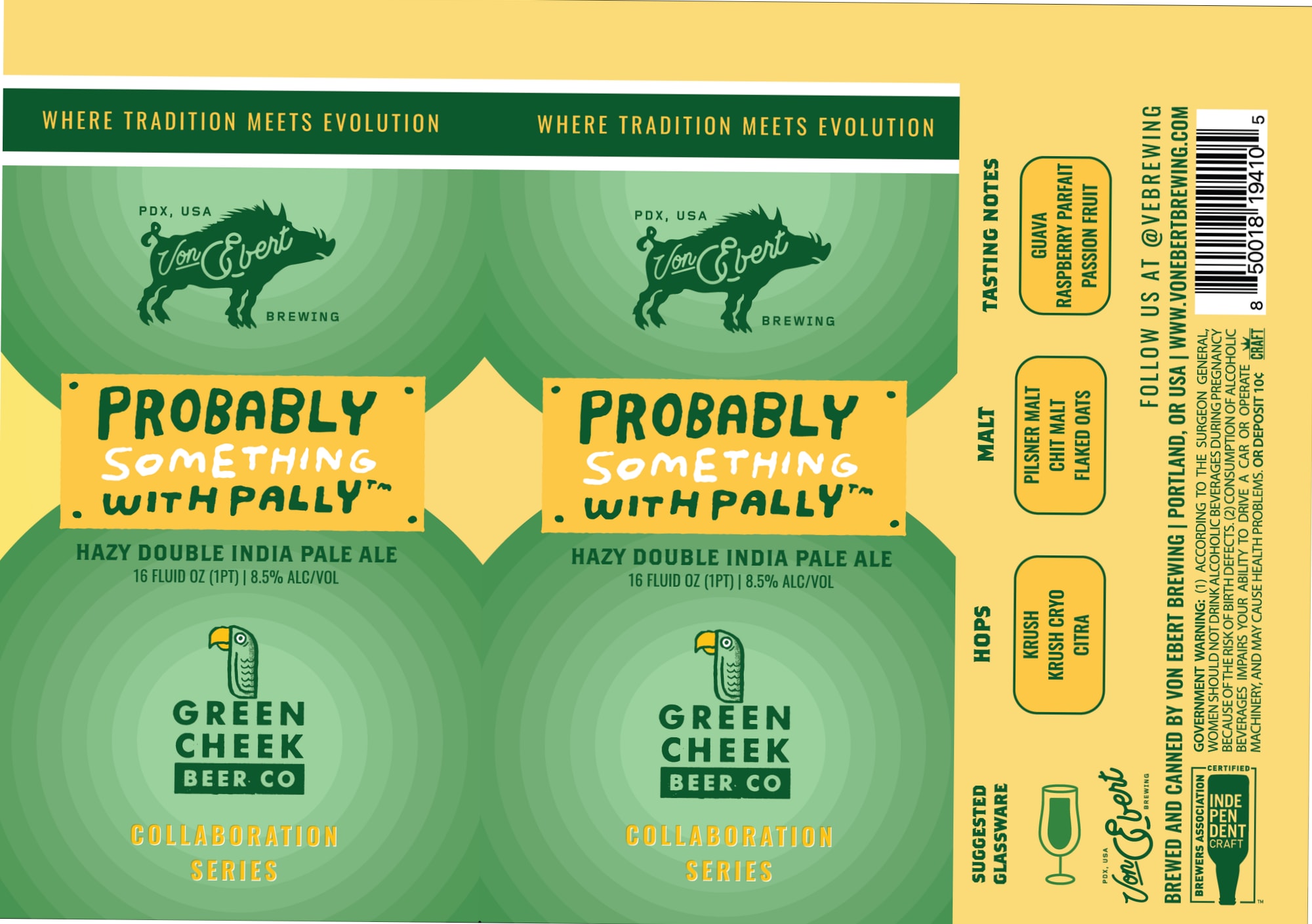 Probably Something with Pally™ by Von Ebert Brewing - beer label