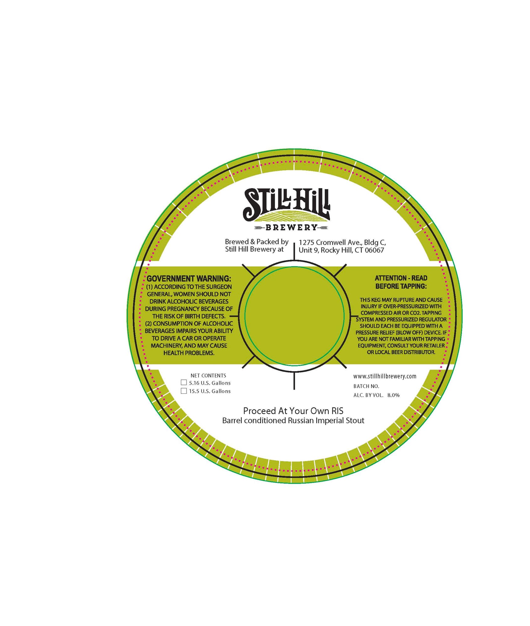 Proceed At Your Own RIS by Still Hill Brewery - beer label