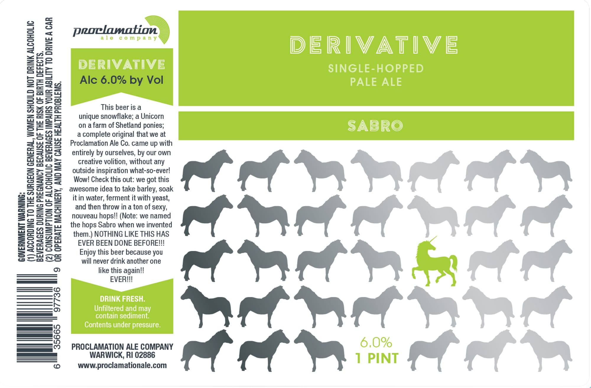 Derivative by Proclamation Ale Company - beer label