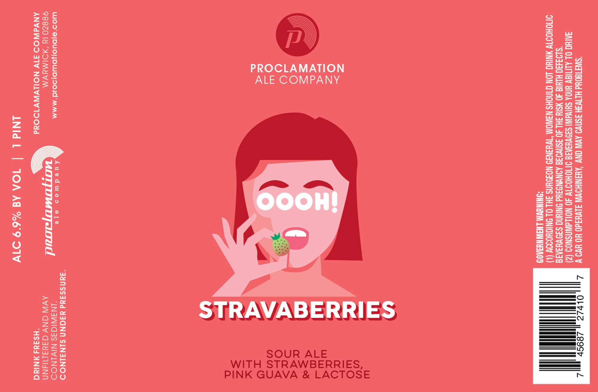 Strawaberries by Proclamation Ale Company - beer label