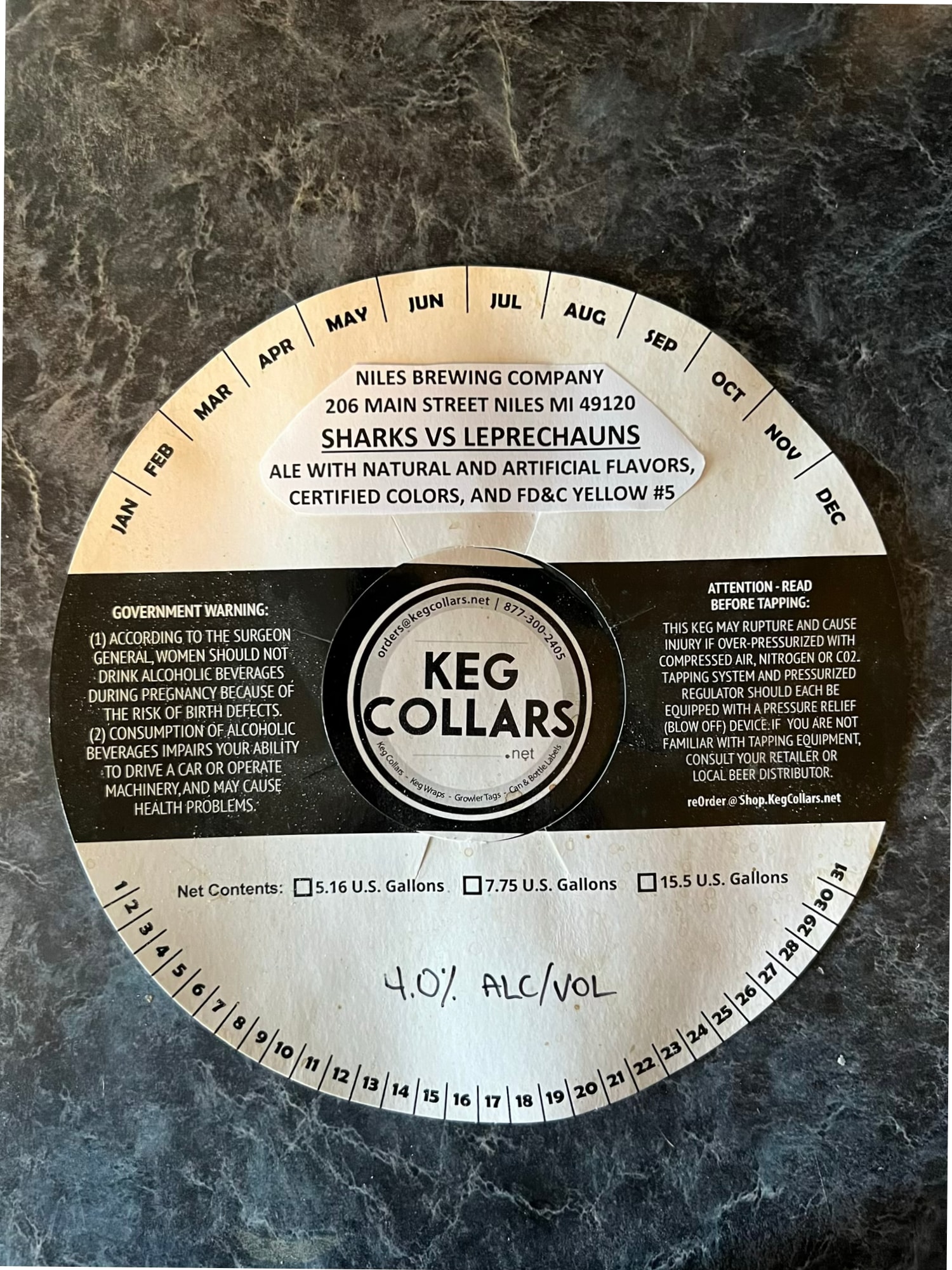 [product name not visible on the label] by Niles Brewing Company - beer label