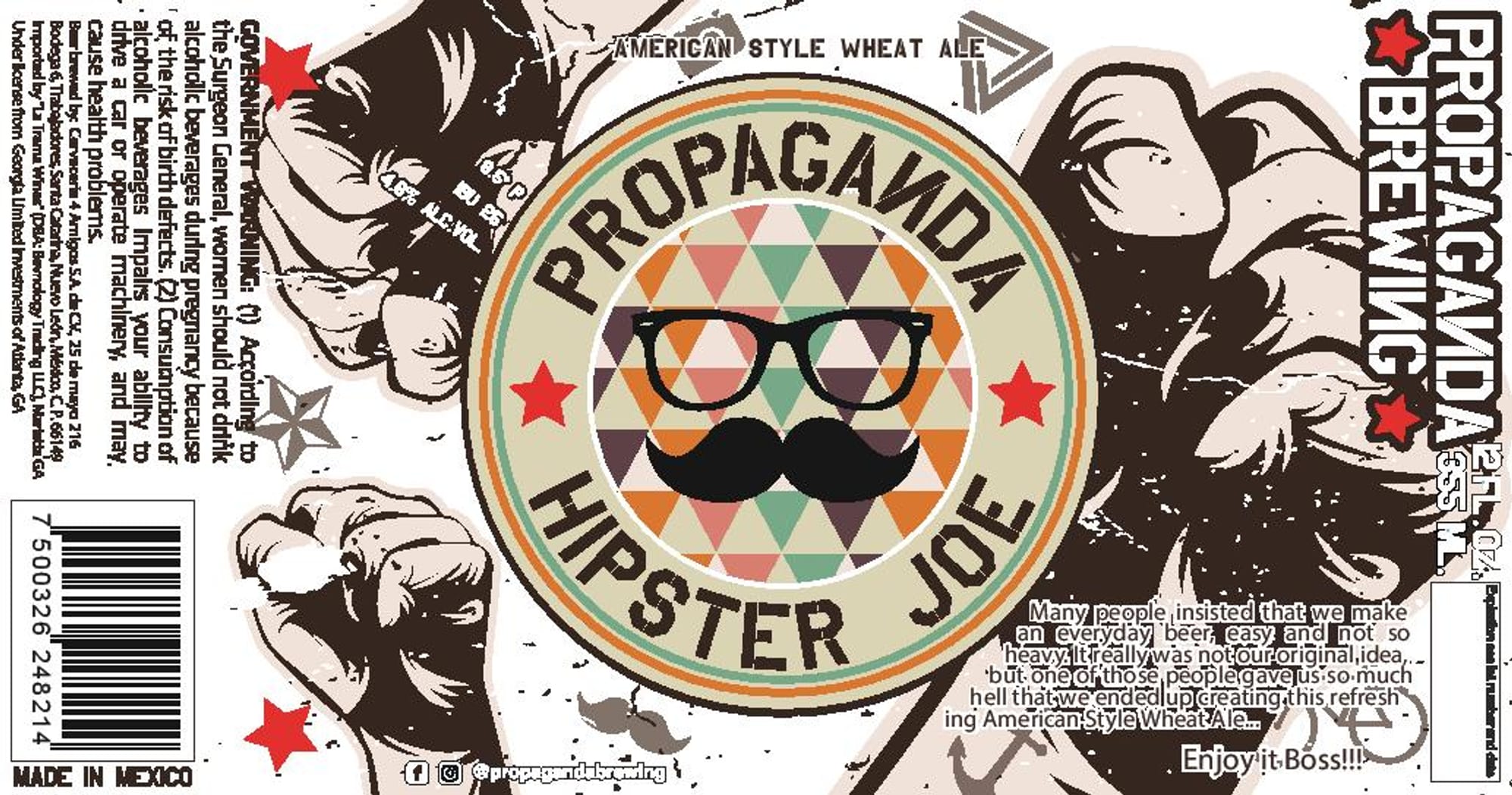 Hipster Joe by Propaganda Brewing - beer label
