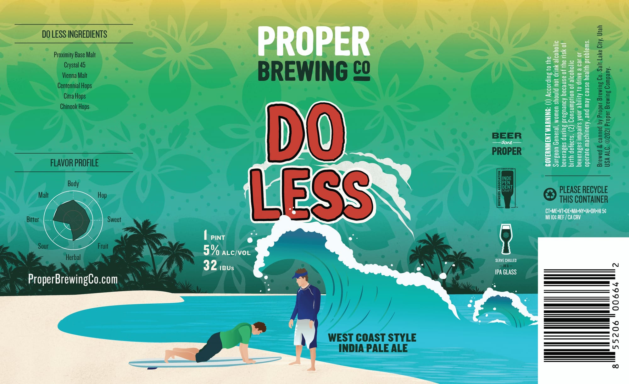 Do Less by Proper Brewing Co. - beer label