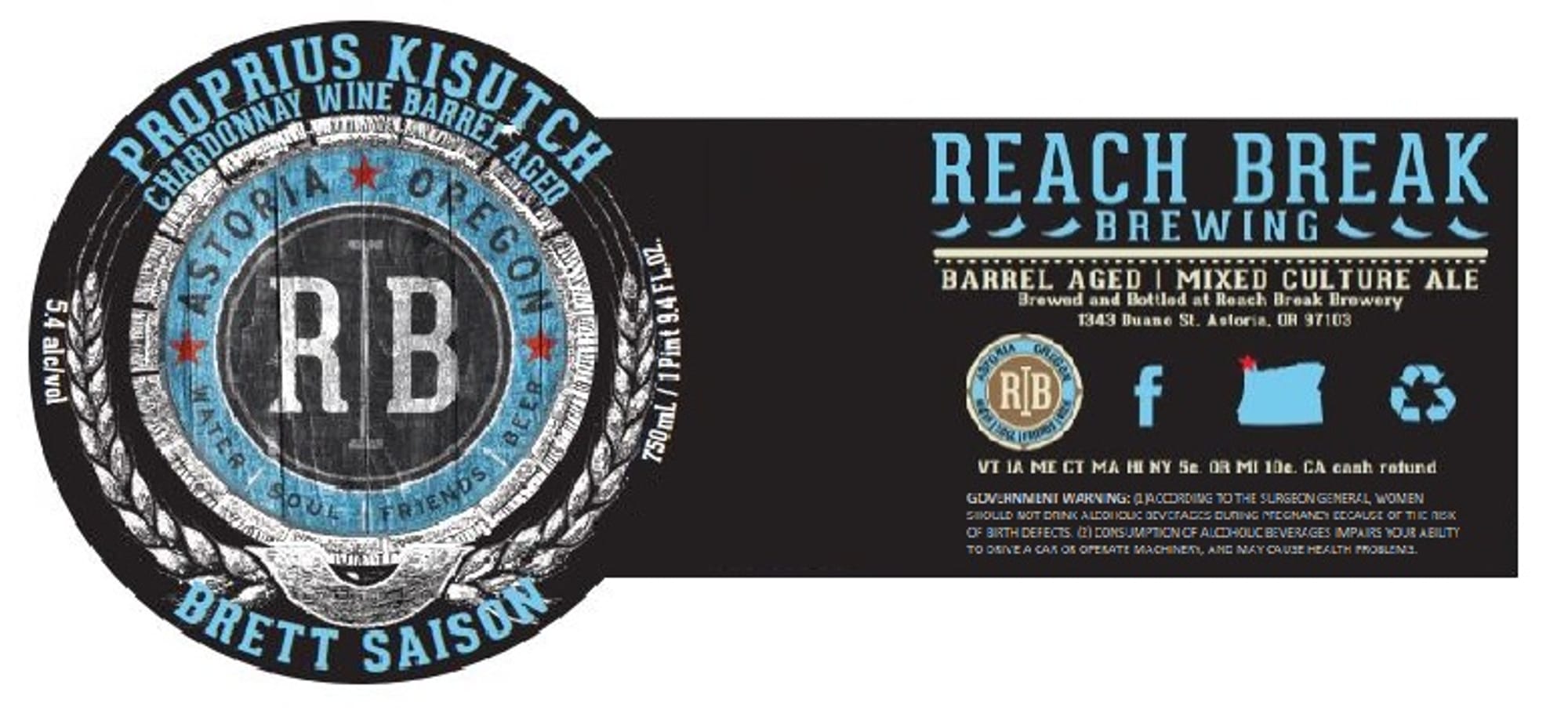 Proprius Kisutch by Reach Break Brewing - beer label