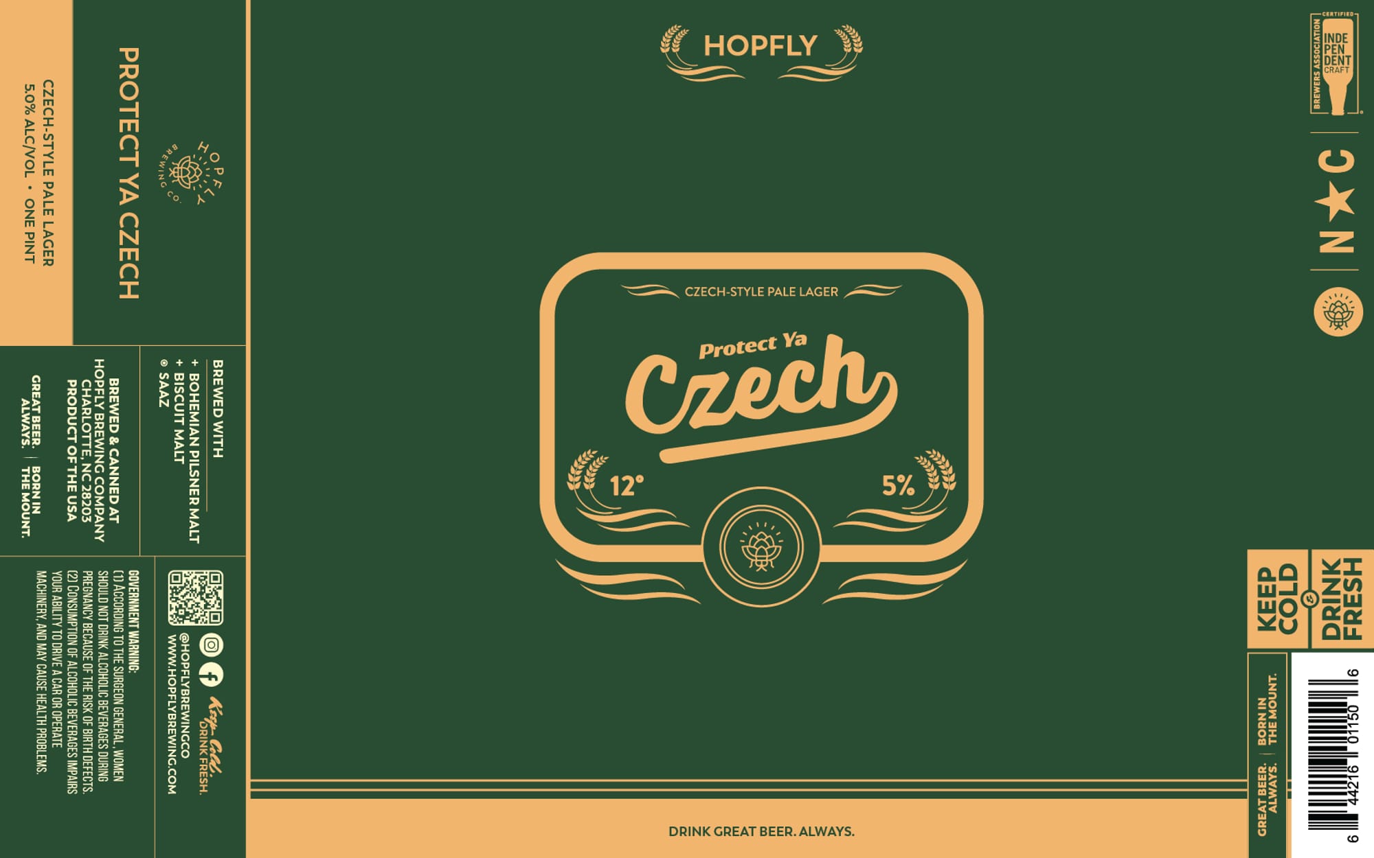 Protect Ya Czech by Hopfly Brewing Company - beer label