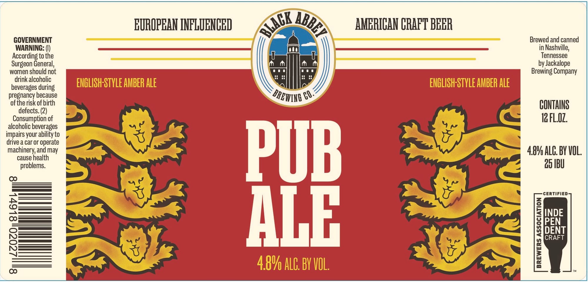 PUB ALE by BLACK ABBEY BREWING COMPANY - beer label